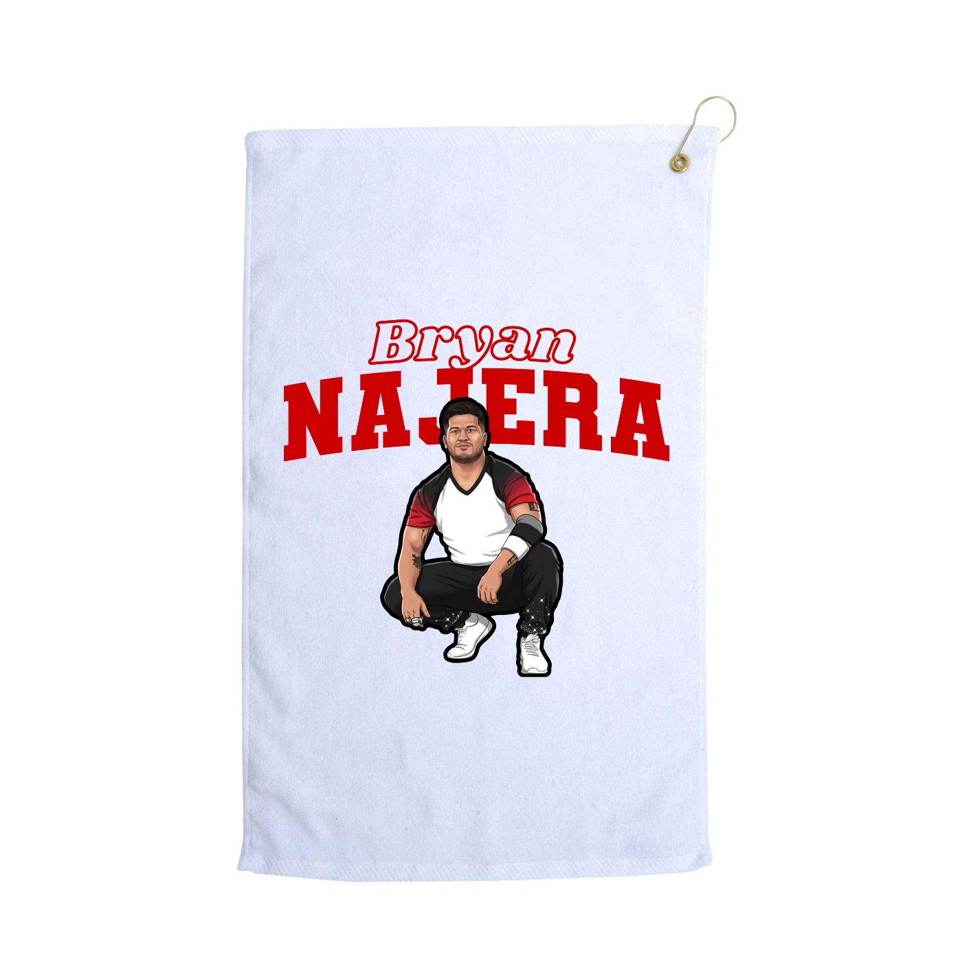 Golf Towel — Name Arch in White