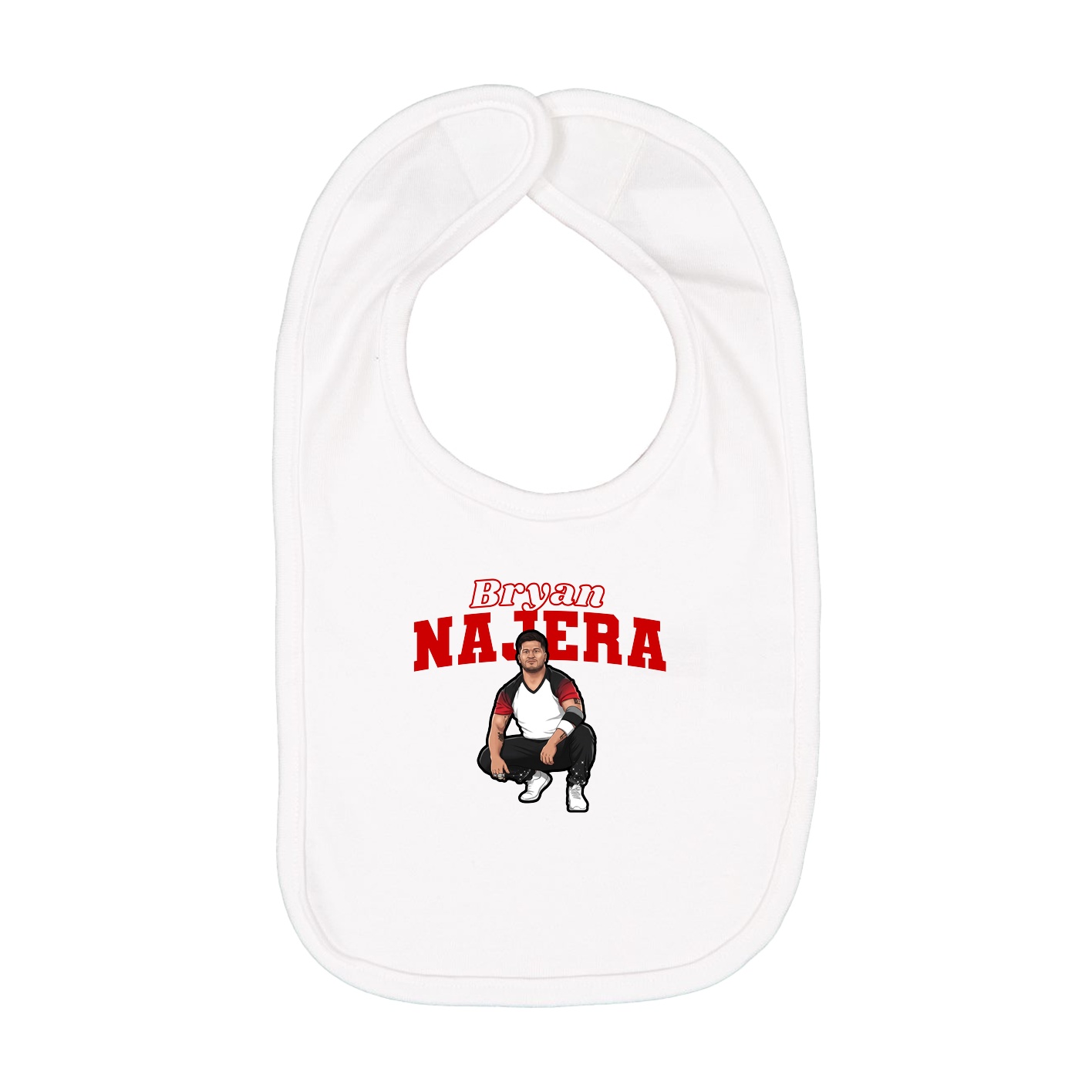 Infant Bib — Name Arch in White