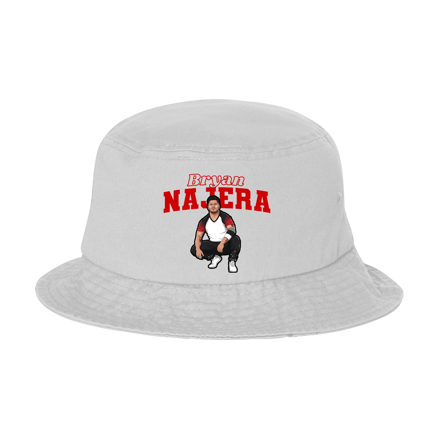 Bucket Cap — Name Arch in White
