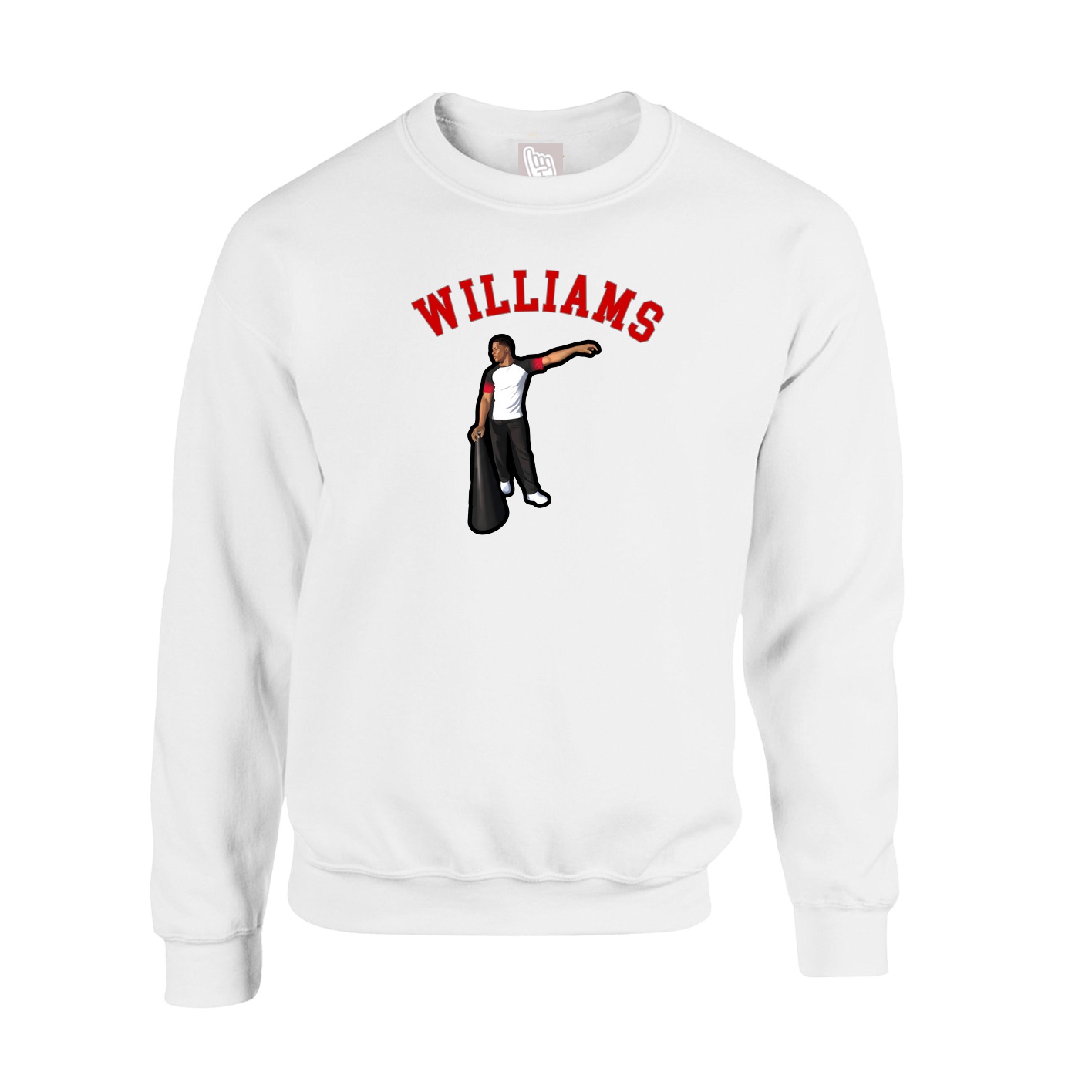 Fleece Crew — Shirsey Arch in White