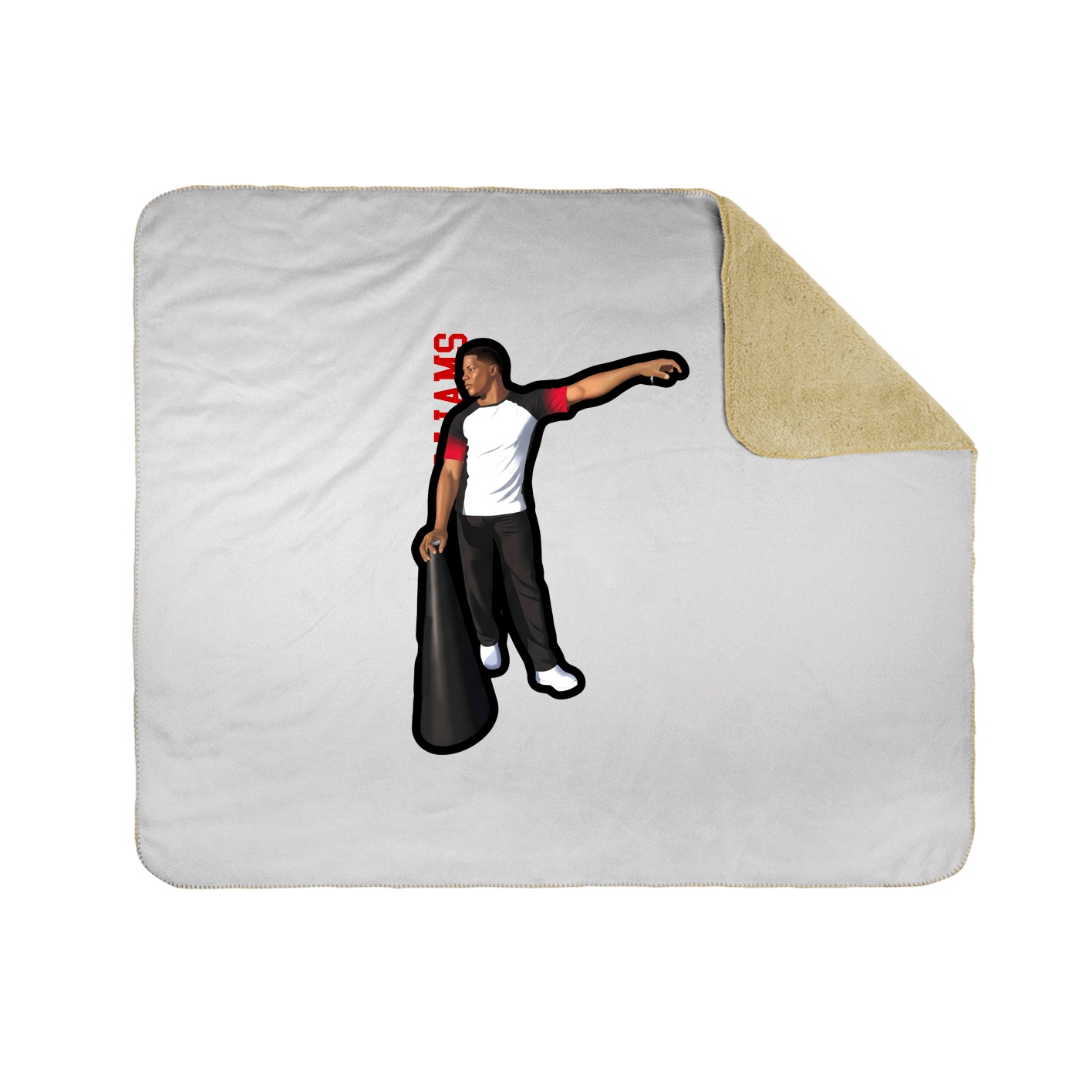 Throw Blanket — Name Vertical in White