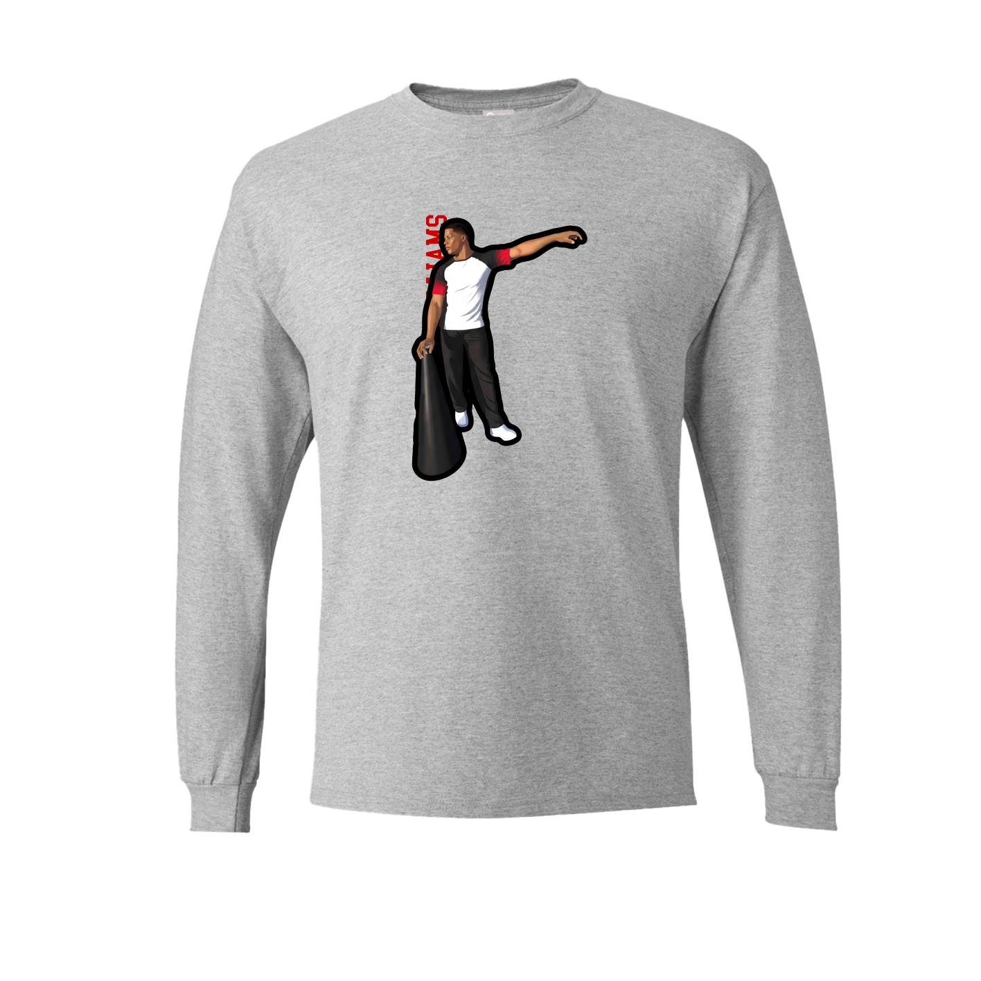 Long Sleeve Tee — Name Vertical in Grey
