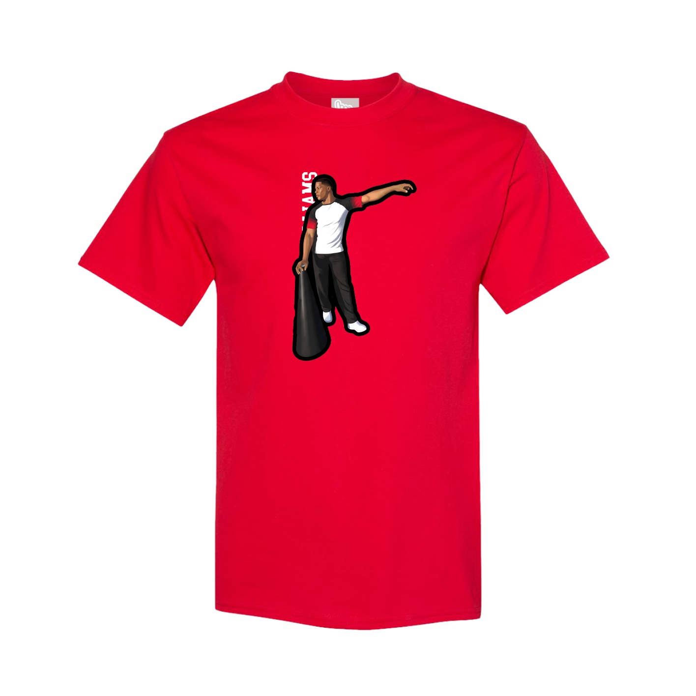 Youth Tee — Name Vertical in Red