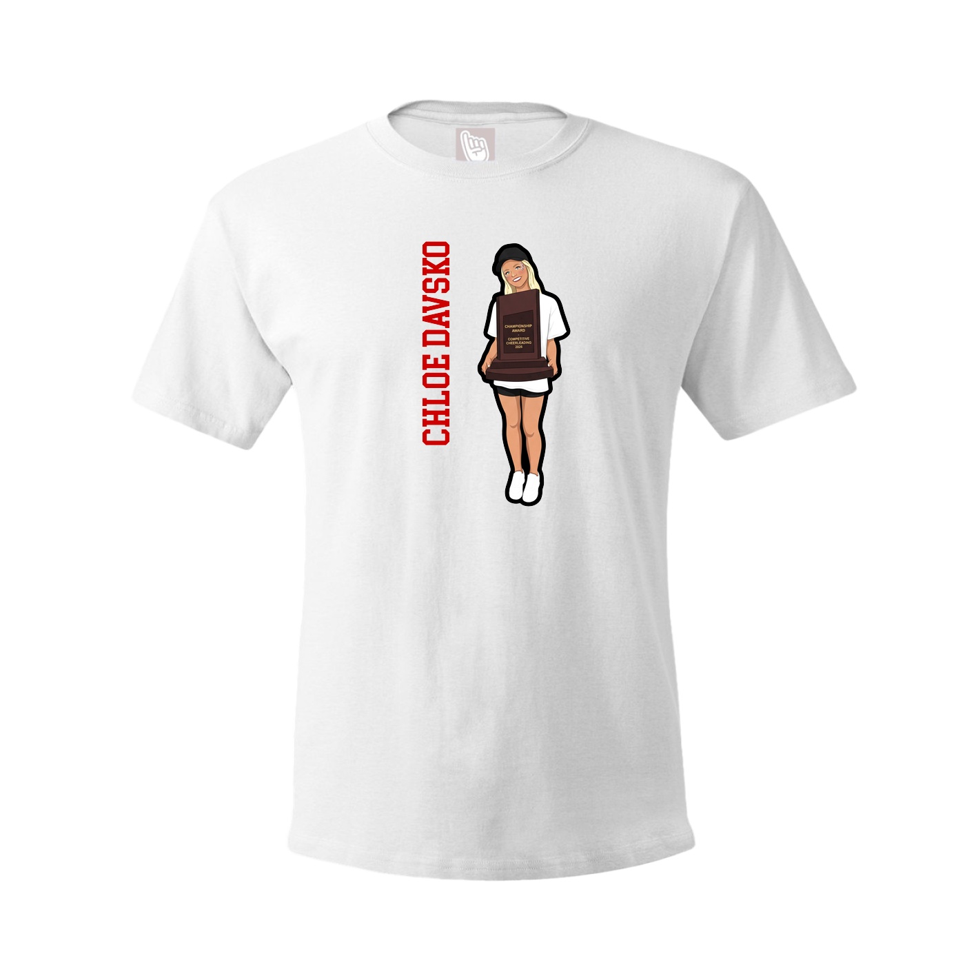 Tee — Name Vertical in White