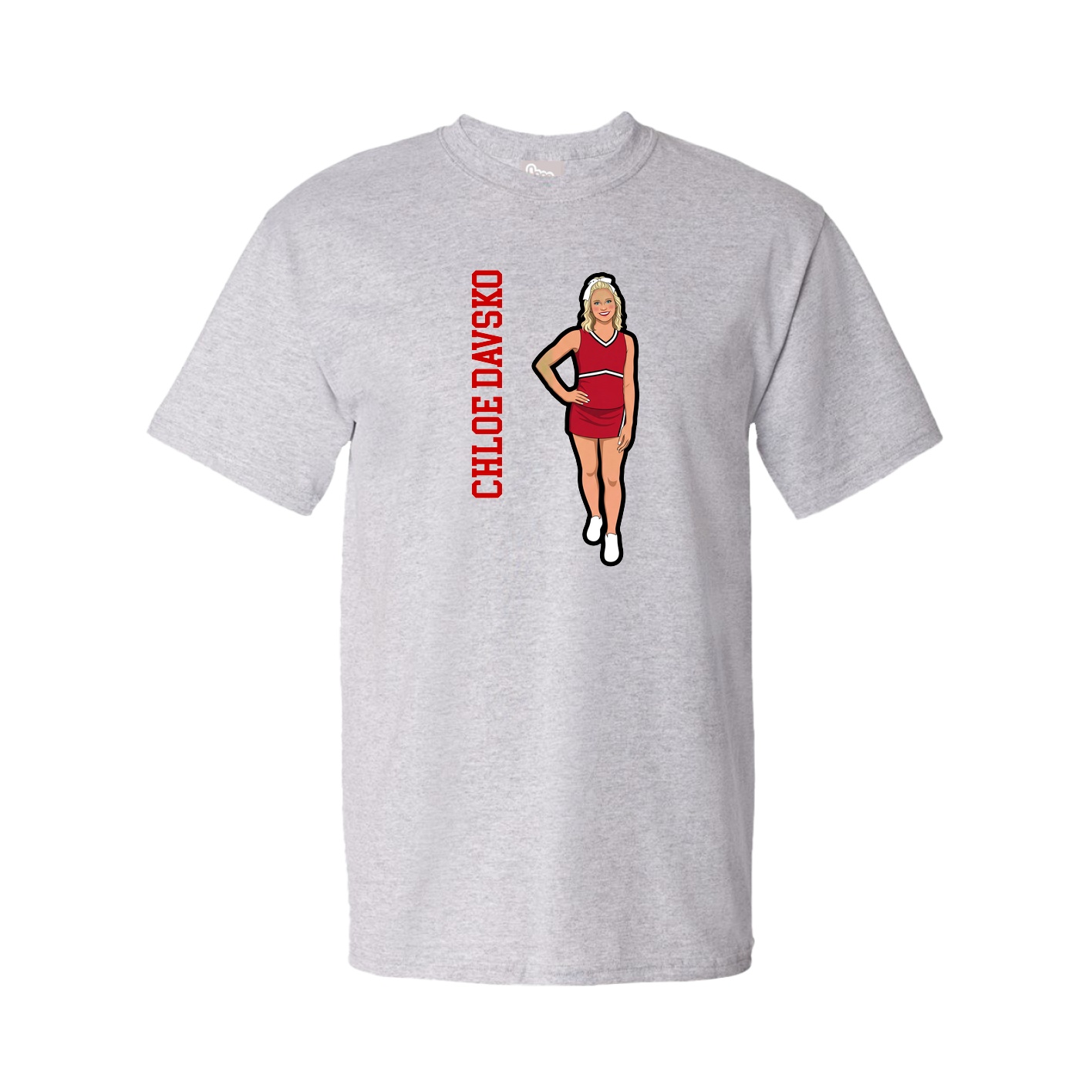 Youth Tee — Name Vertical in Grey