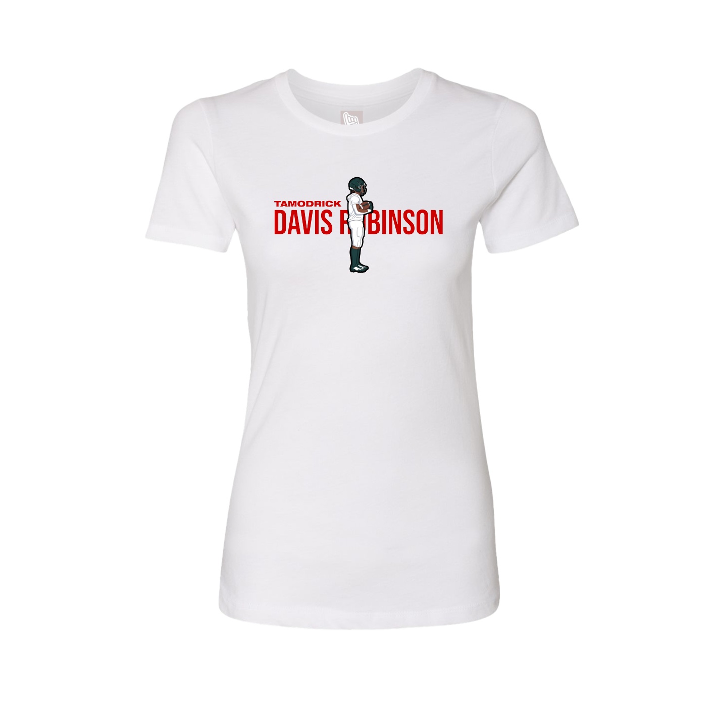 Fitted Women's Tee — Player Name in White