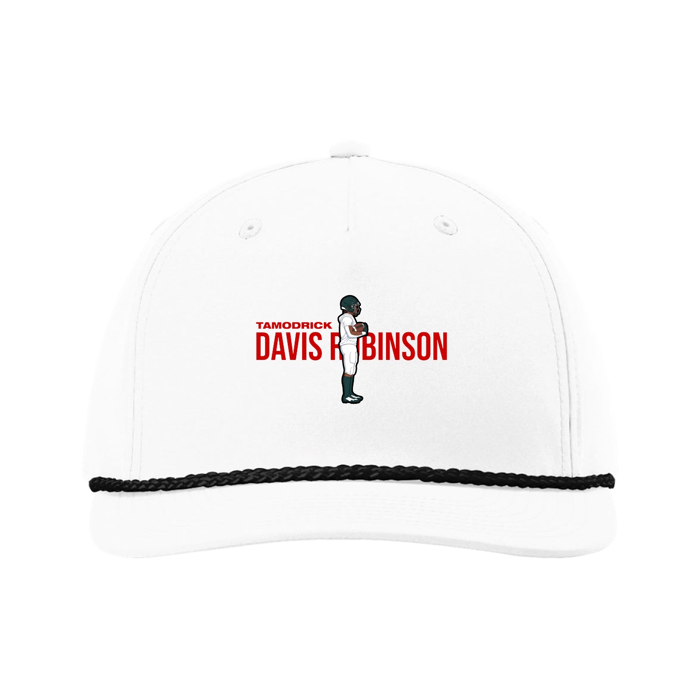 Five-Panel Classic Rope Cap — Player Name in White