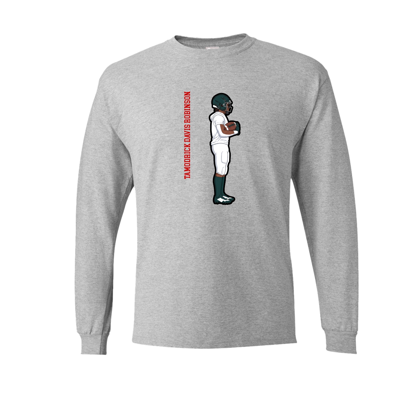 Long Sleeve Tee — Name Vertical in Grey