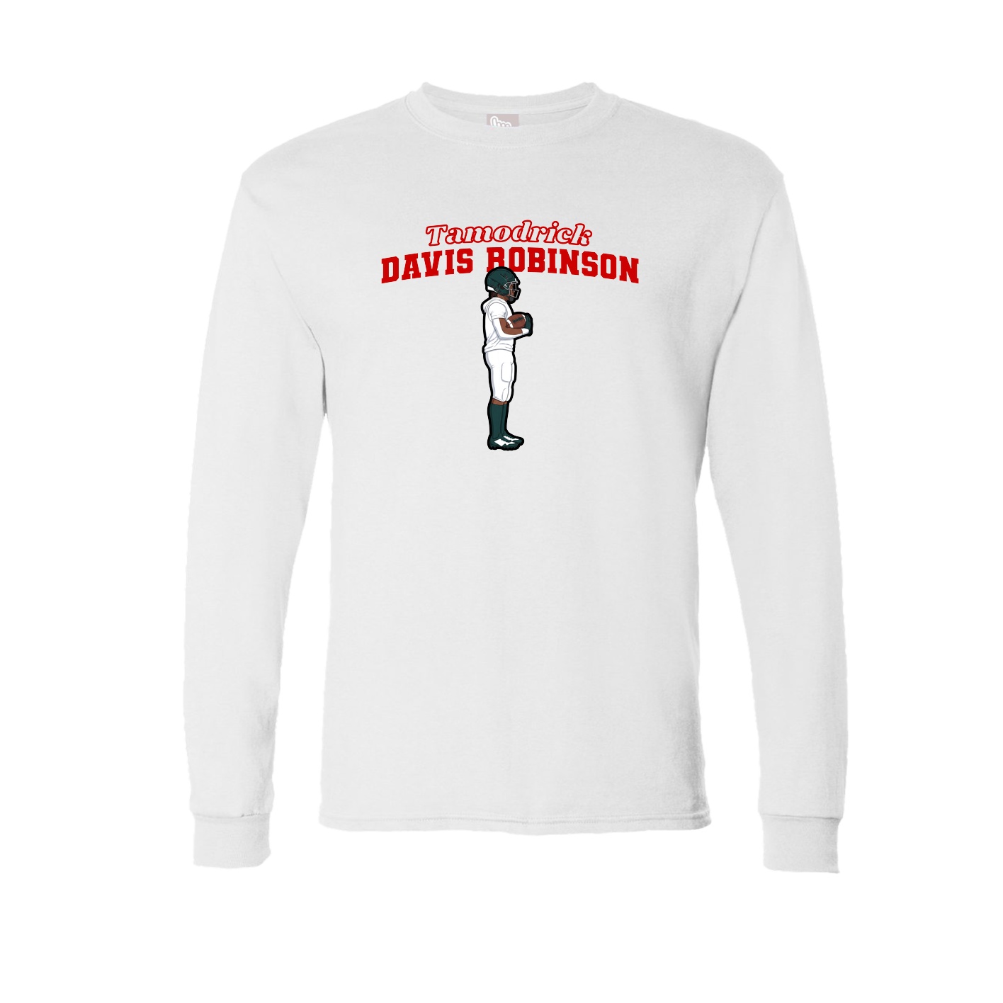 Long Sleeve Tee — Name Arch in White