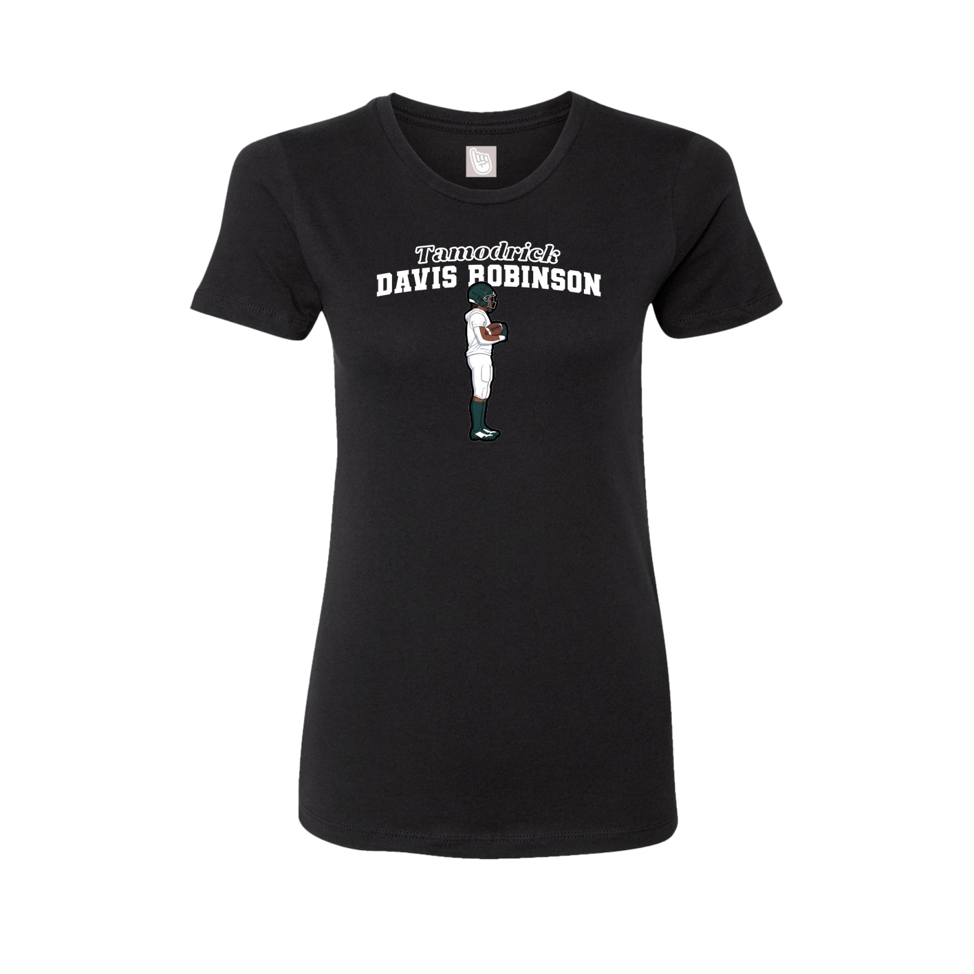 Fitted Women's Tee — Name Arch in Black