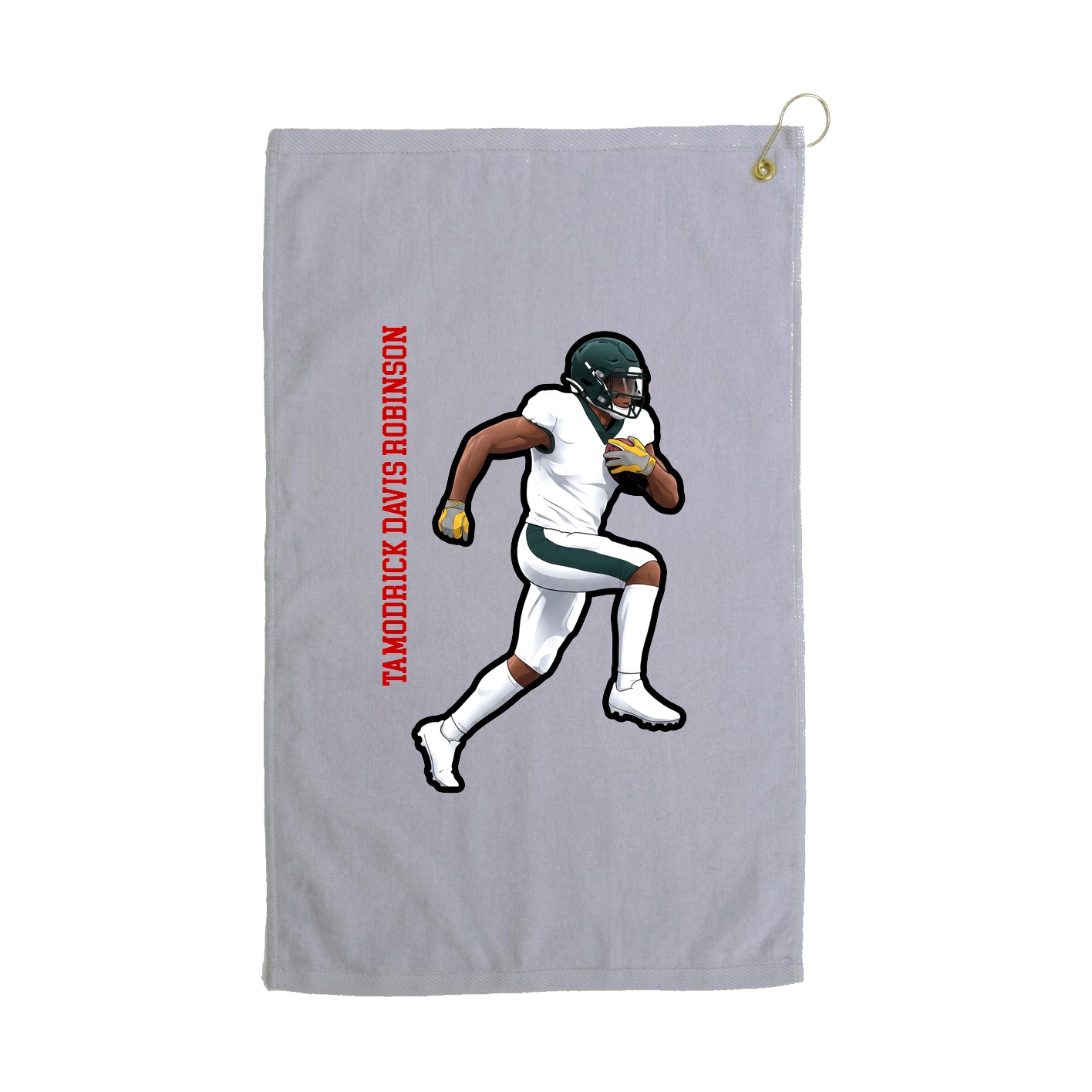 Golf Towel — Name Vertical in Grey