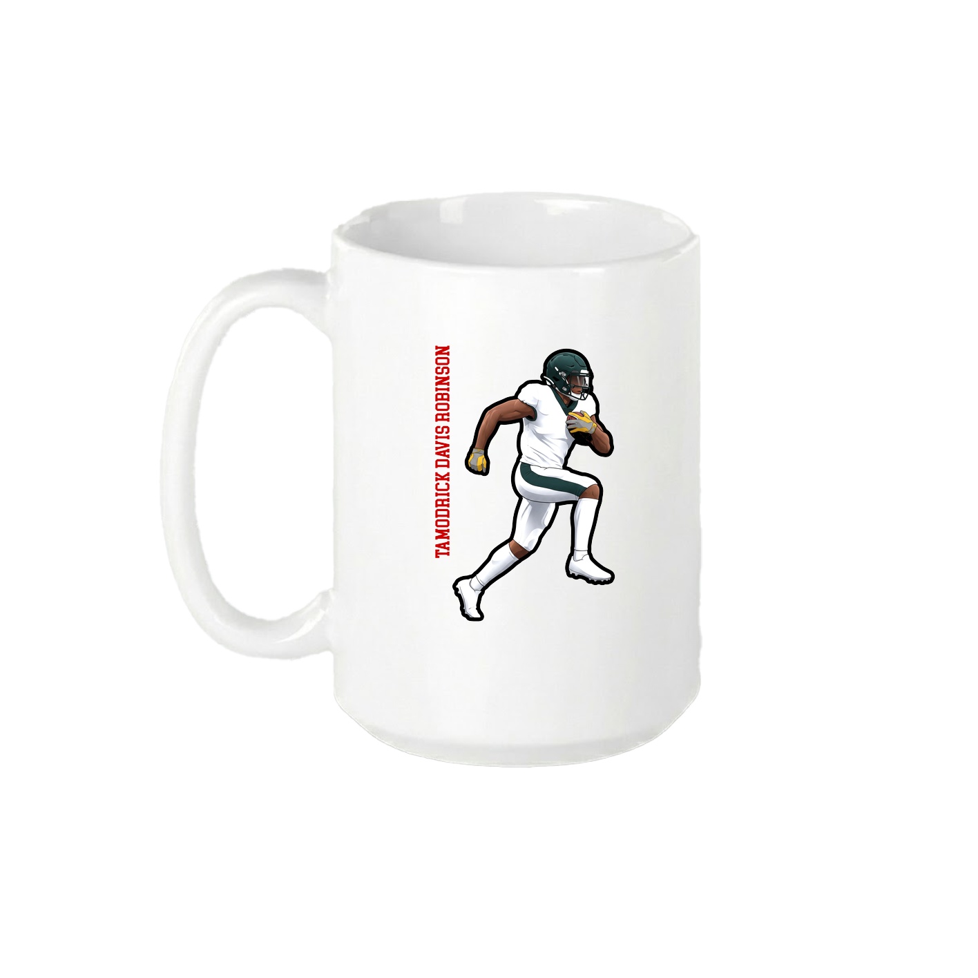 15oz Coffee Mug — Name Vertical in White