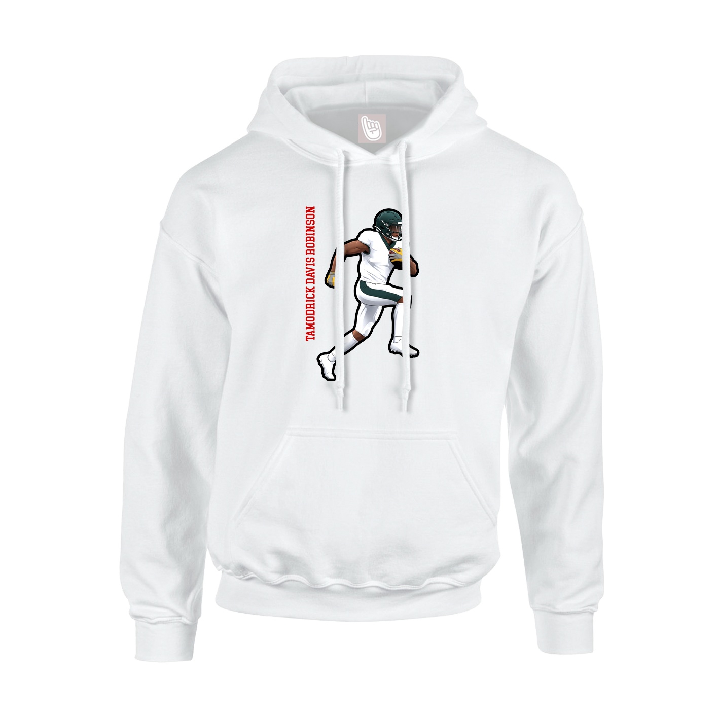 Hoodie — Name Vertical in White