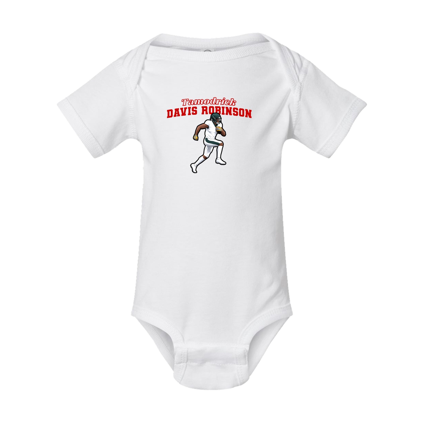 Baby Onesie — Name Arch in White