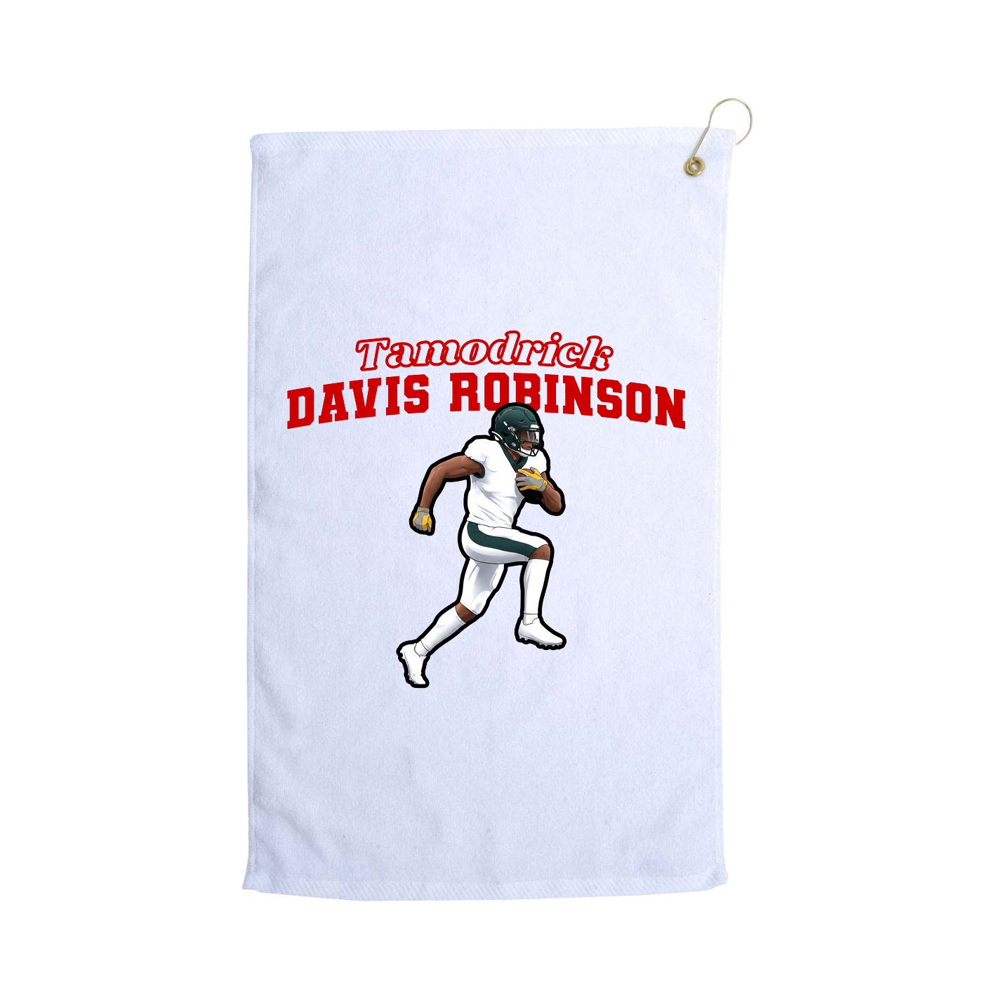 Golf Towel — Name Arch in White