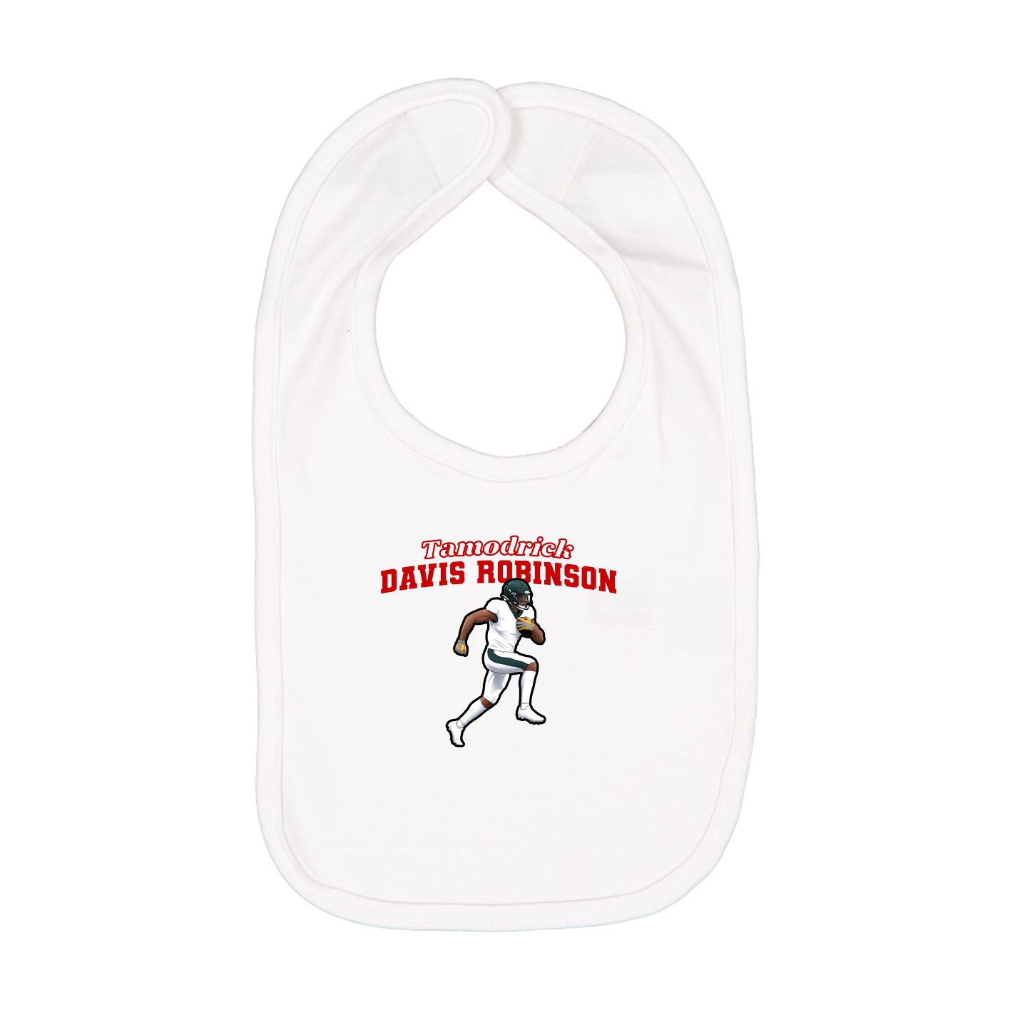 Infant Bib — Name Arch in White