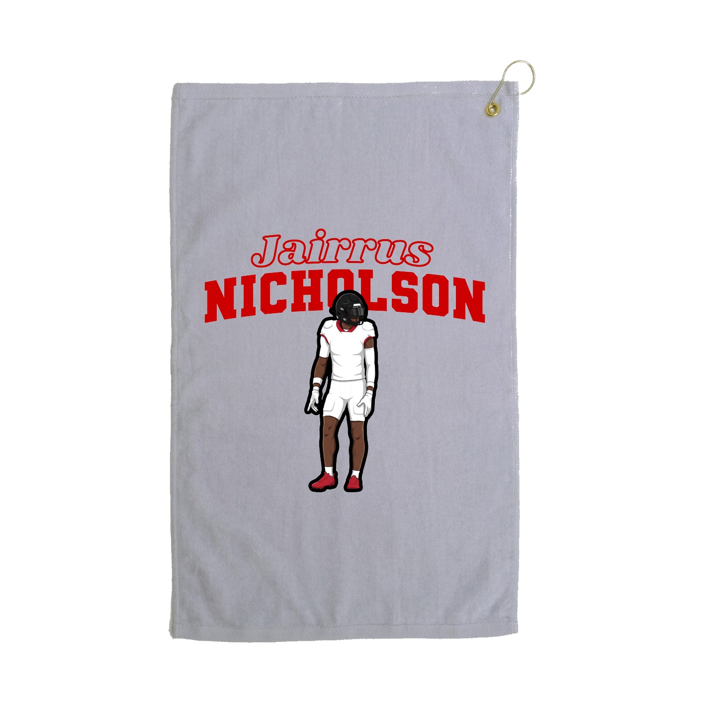 Golf Towel — Name Arch in Grey