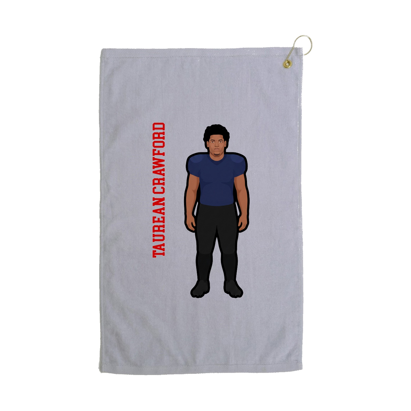 Golf Towel — Name Vertical in Grey