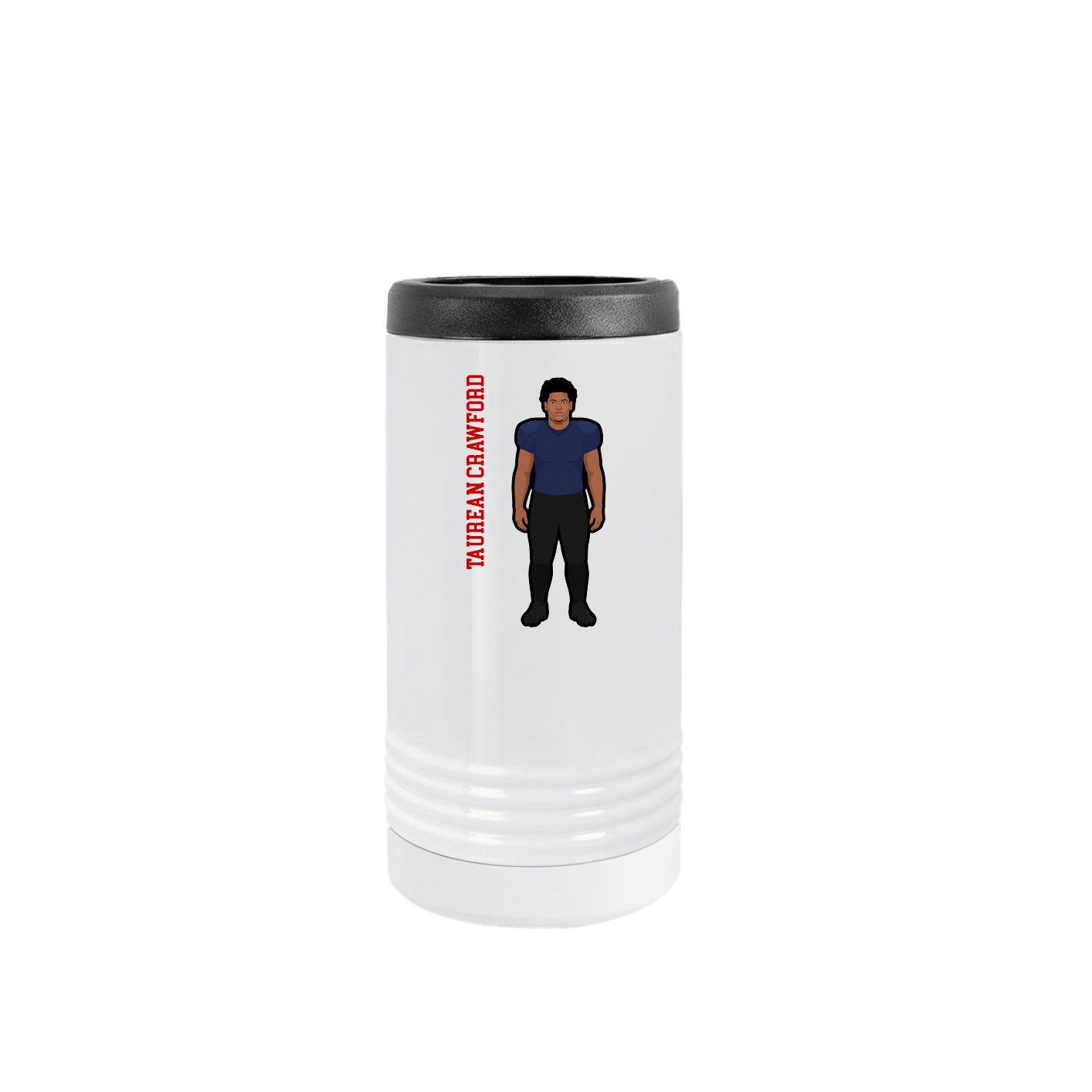 Slim Beverage Holder — Name Vertical in White