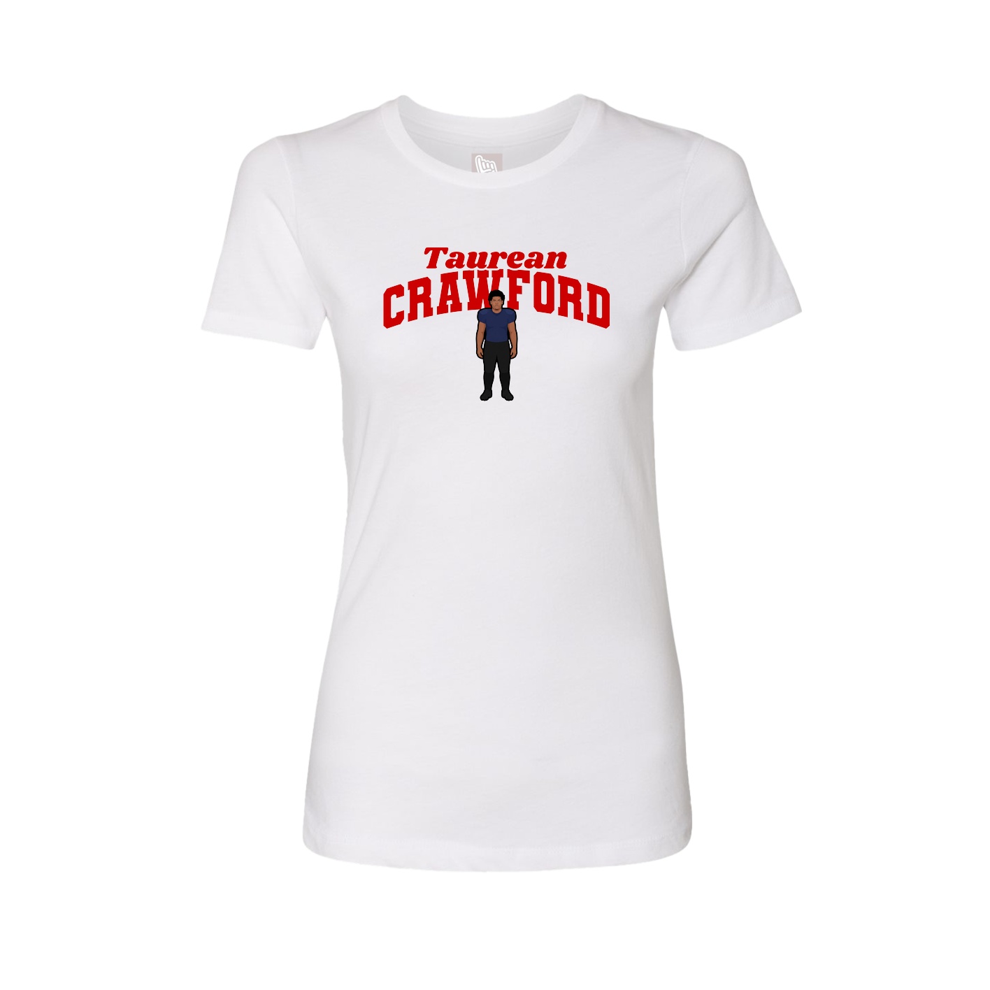 Fitted Women's Tee — Signature Arch in White