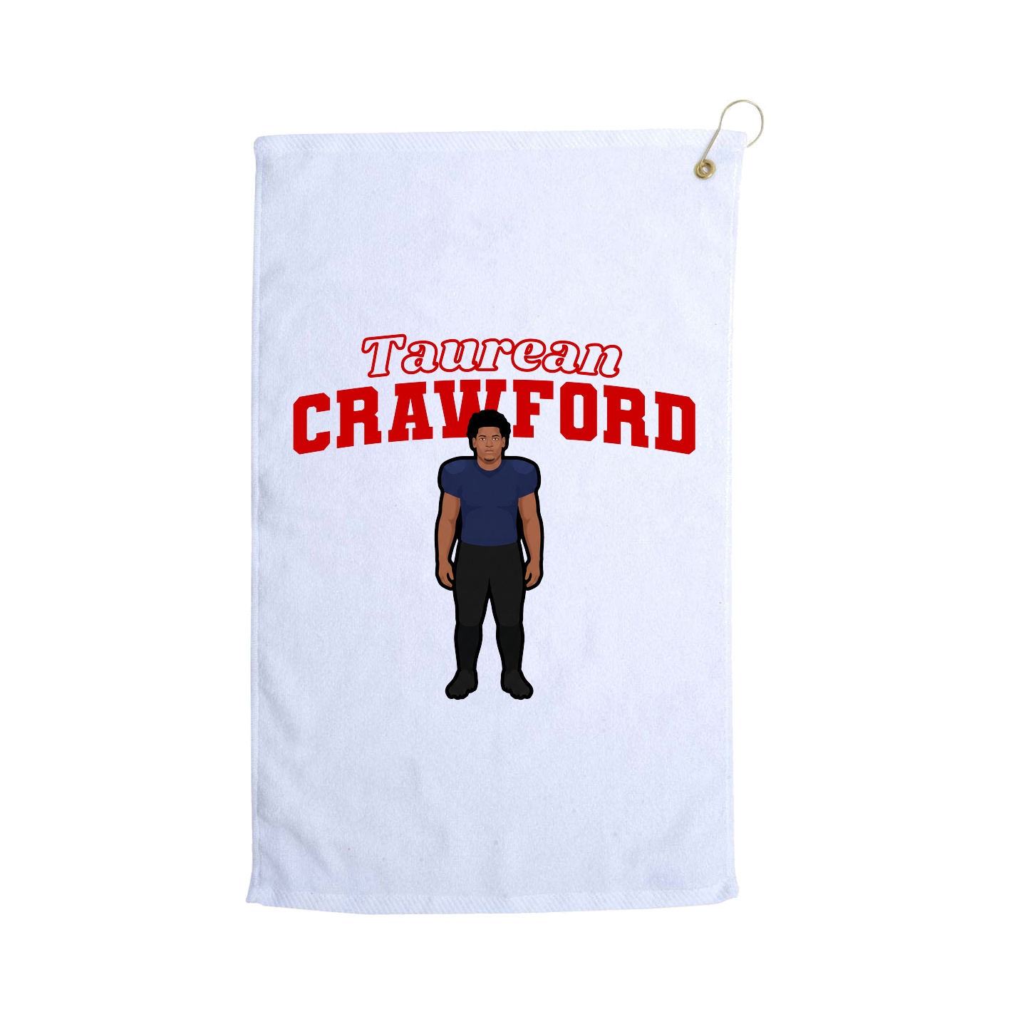 Golf Towel — Name Arch in White