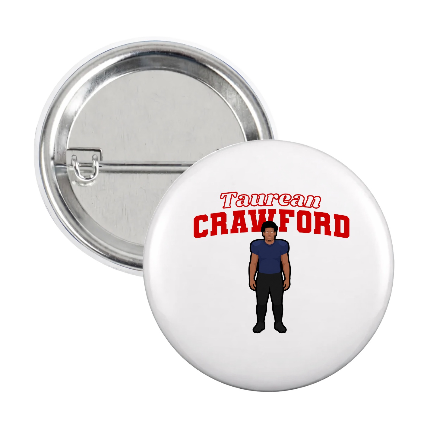 Game Day Button — Name Arch in White