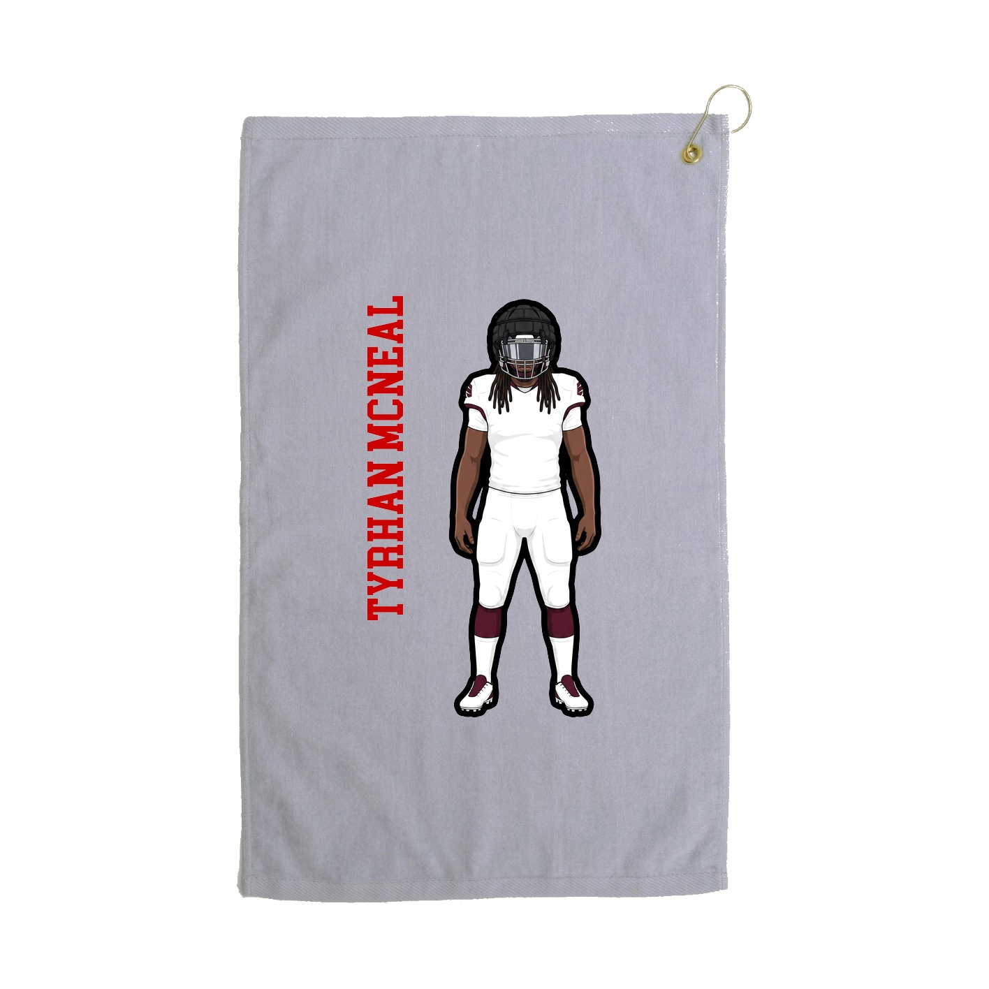 Golf Towel — Name Vertical in Grey