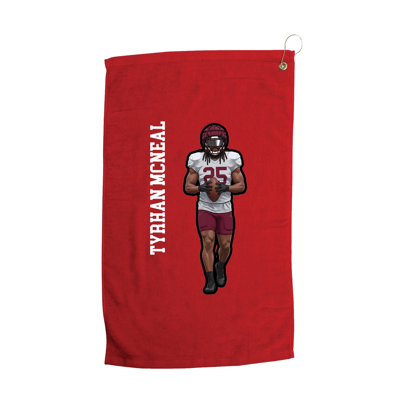Golf Towel — Name Vertical in Red
