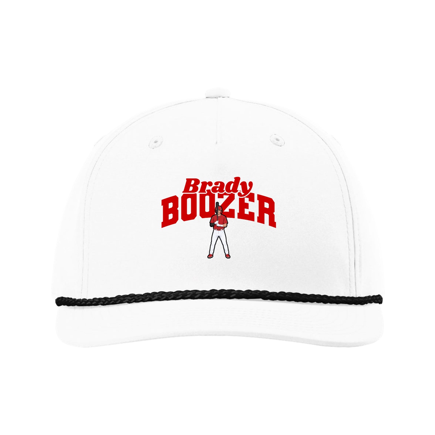 Five-Panel Classic Rope Cap — Signature Arch in White