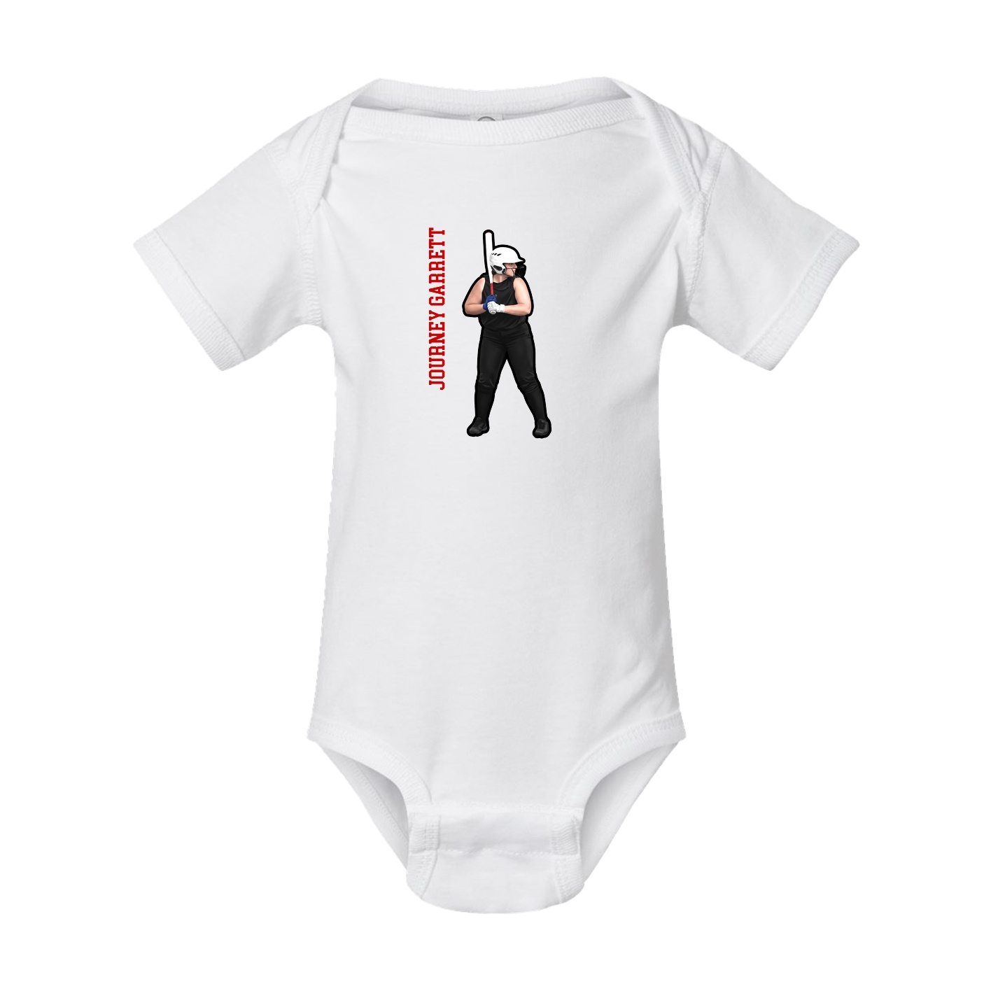 Baby Onesie — Name Vertical in White