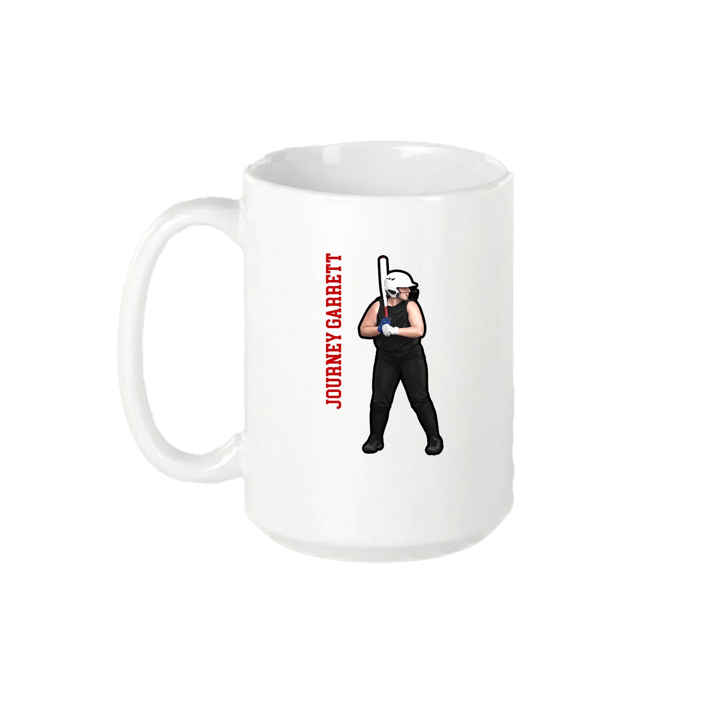 15oz Coffee Mug — Name Vertical in White