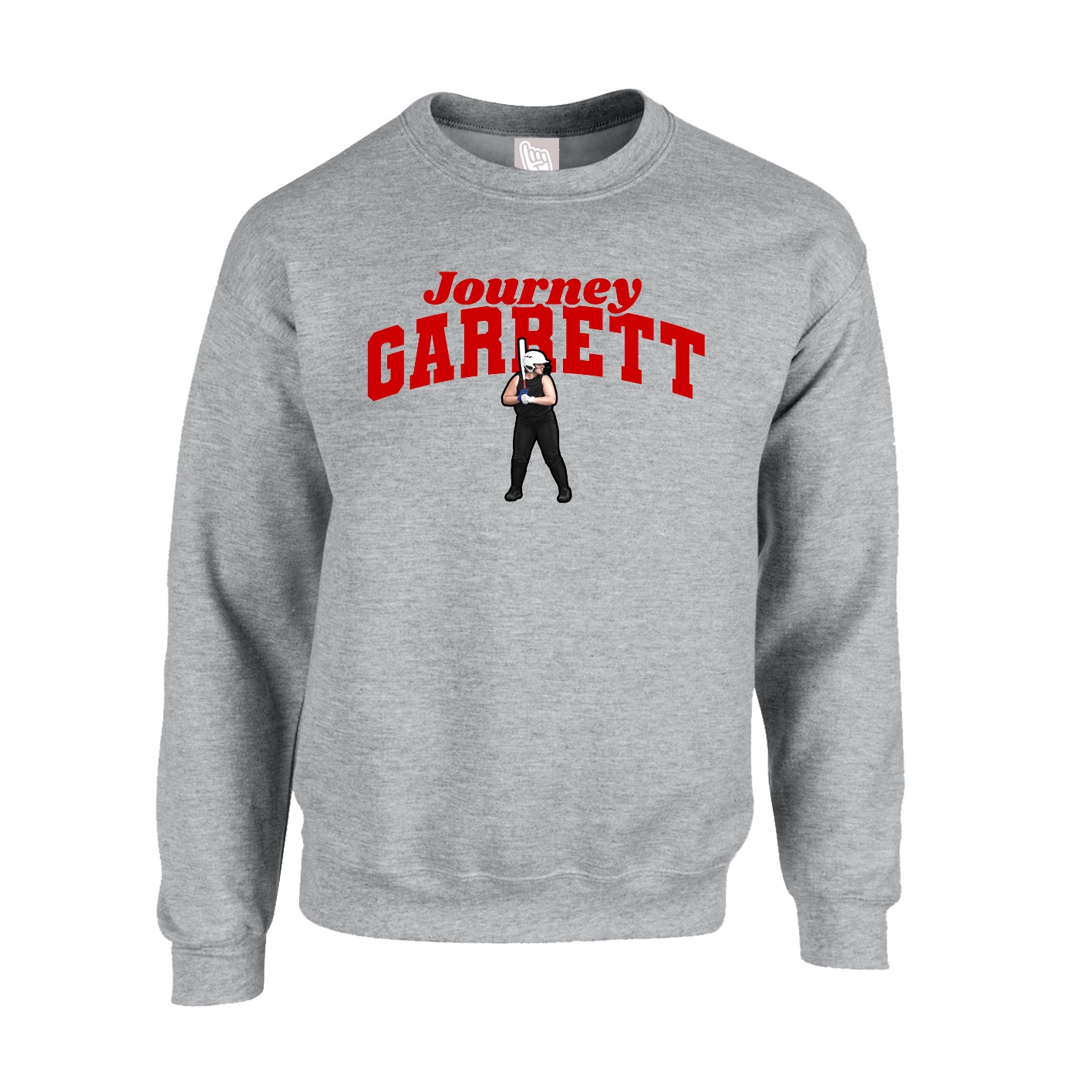 Fleece Crew — Signature Arch in Grey