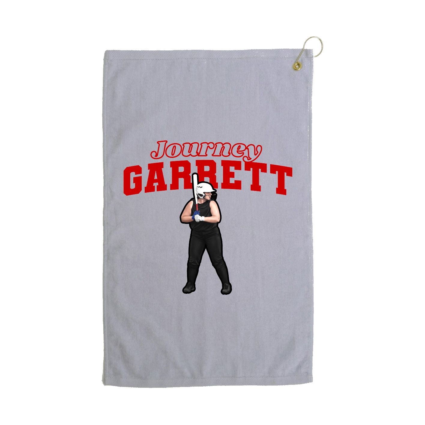 Golf Towel — Name Arch in Grey