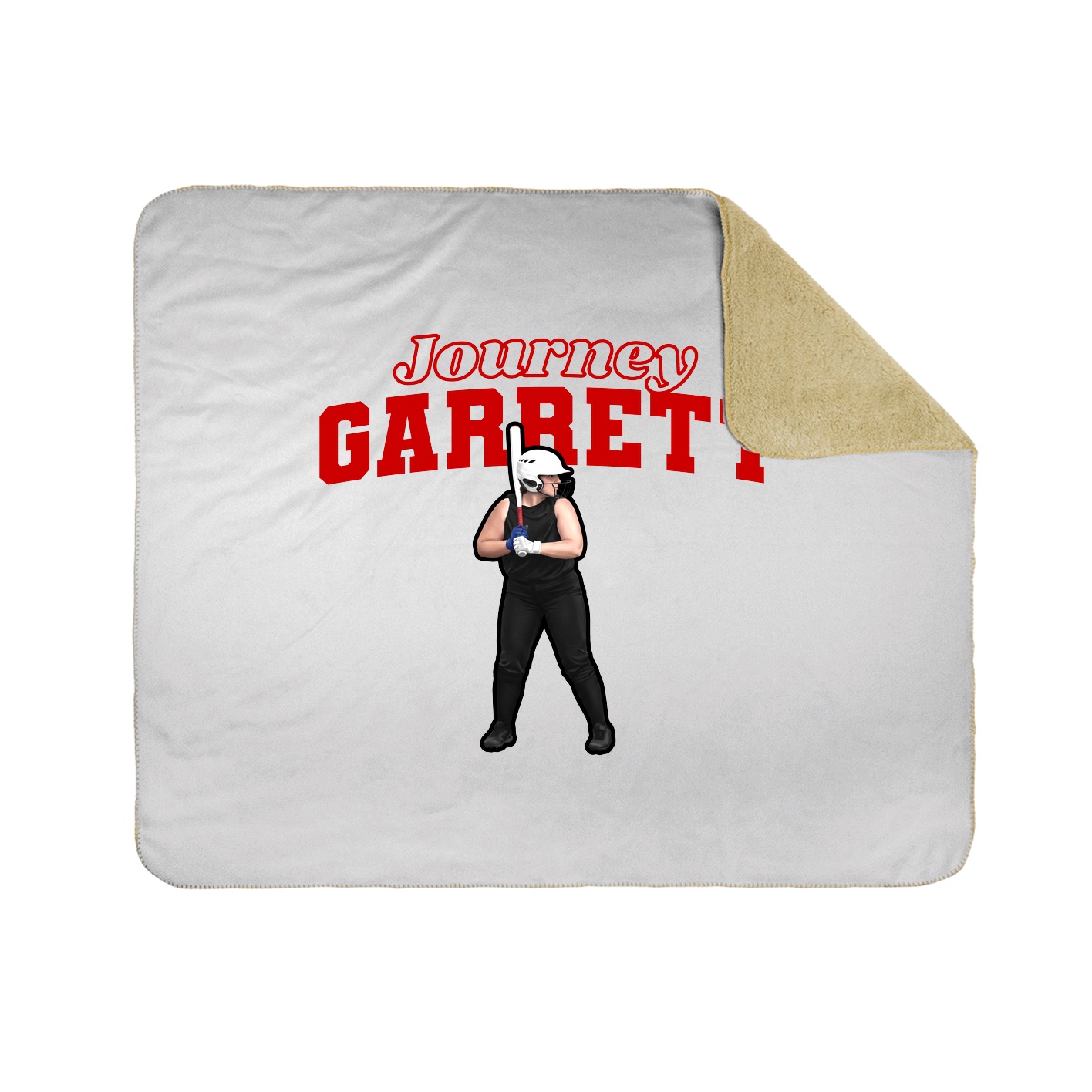 Throw Blanket — Name Arch in White