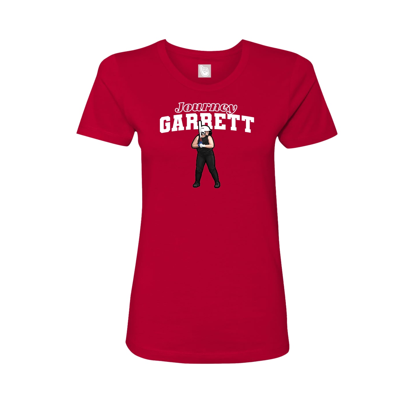 Fitted Women's Tee — Name Arch in Red