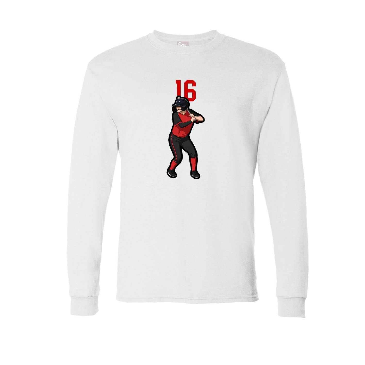 Long Sleeve Tee — Number Top in White