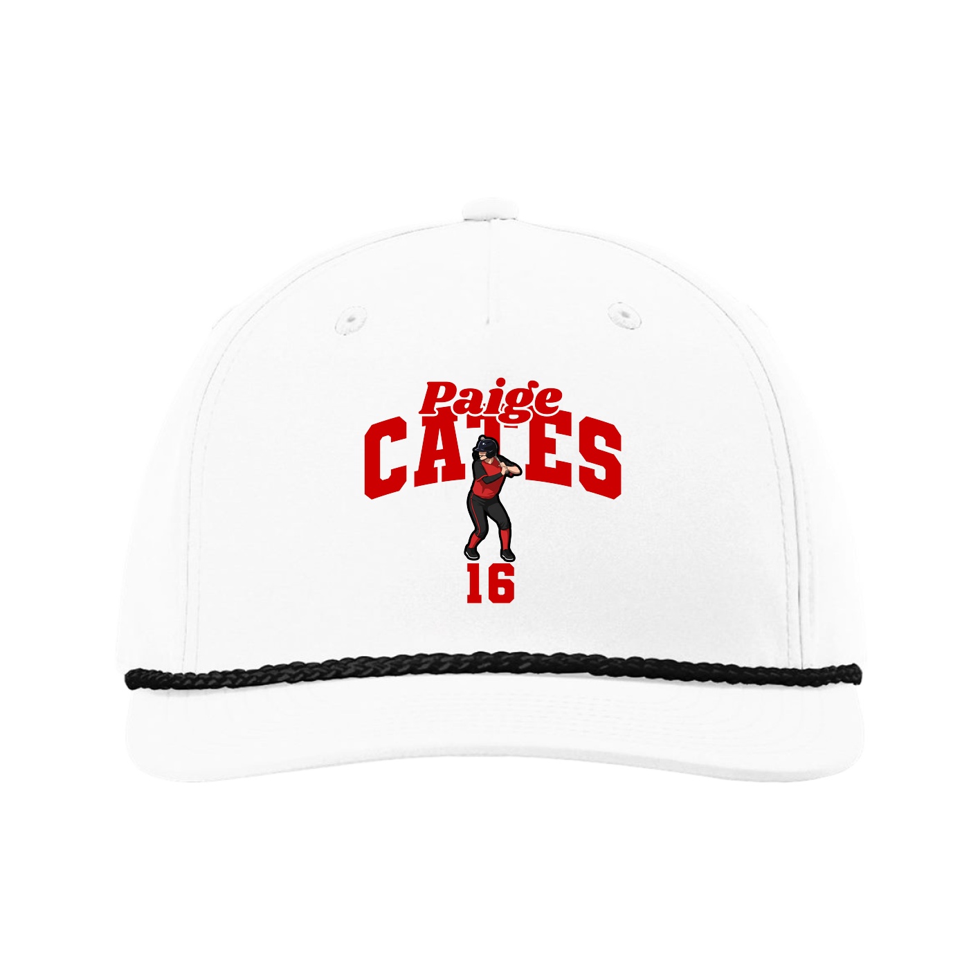 Five-Panel Classic Rope Cap — Signature Arch in White