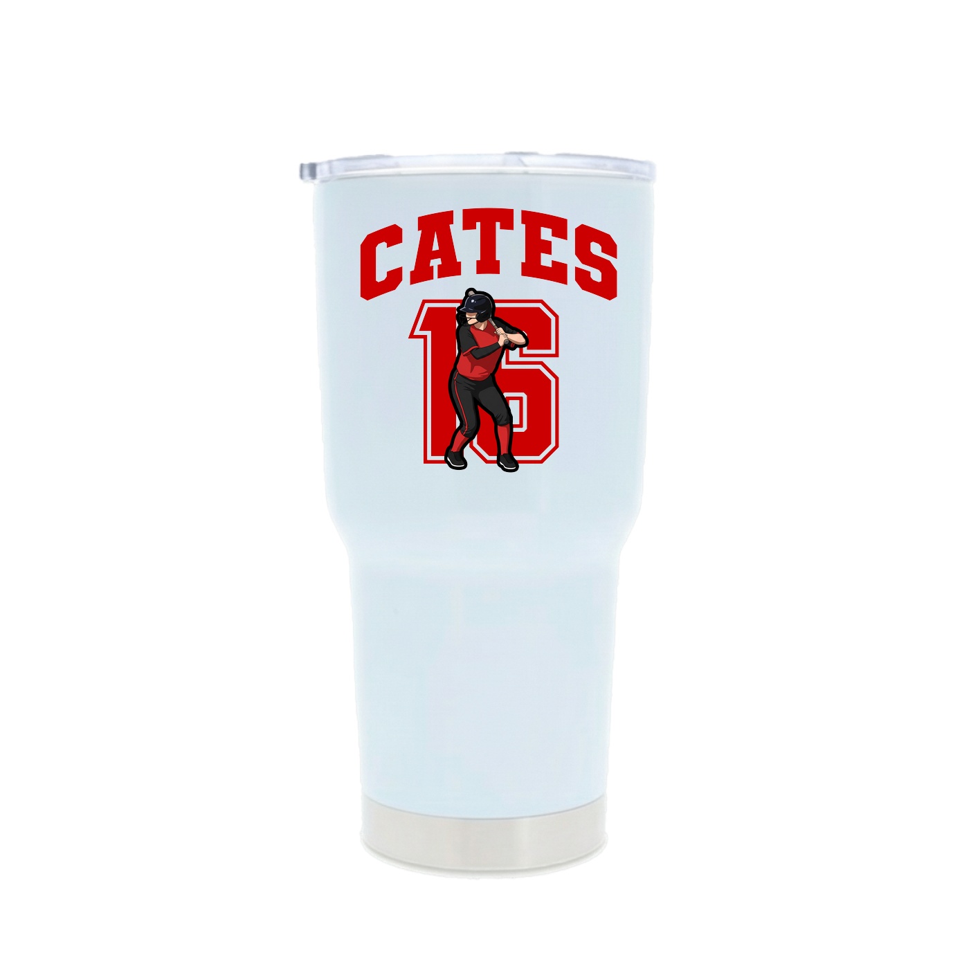 30oz Stainless Steel Tumbler — Number in White
