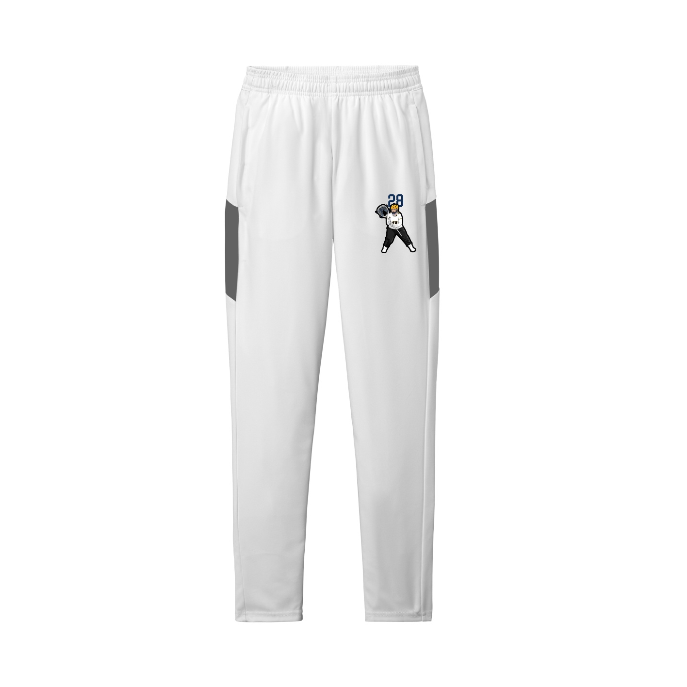 Team Travel Pant — Number Top in White/Grey
