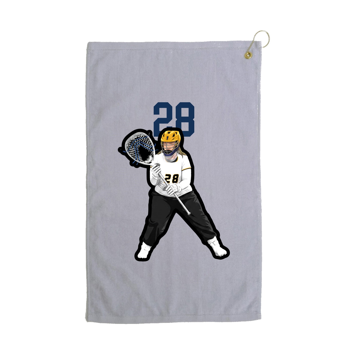 Golf Towel — Number Top in Grey