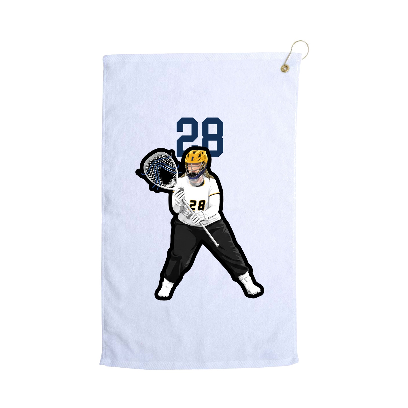 Golf Towel — Number Top in White