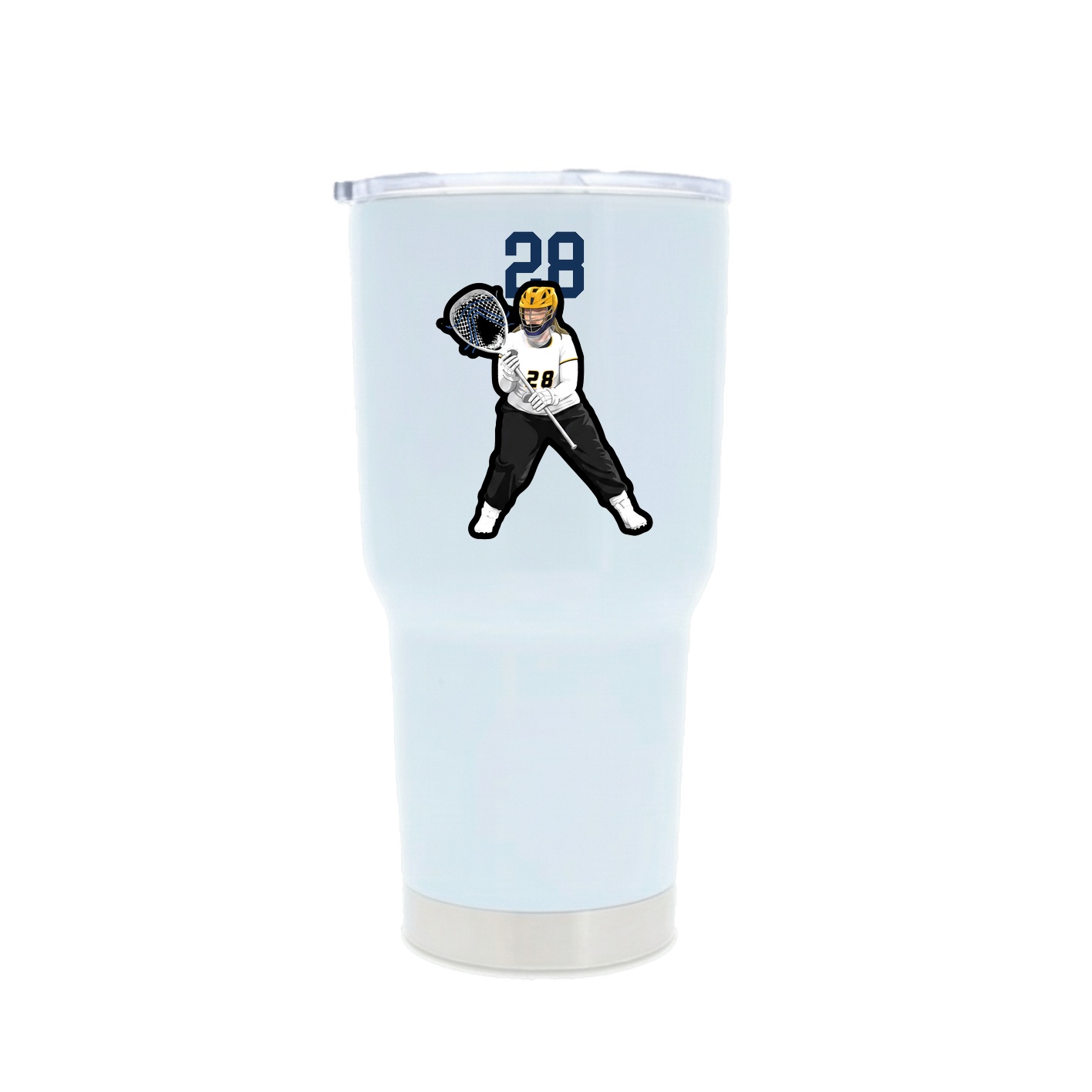 30oz Stainless Steel Tumbler — Number Top in White