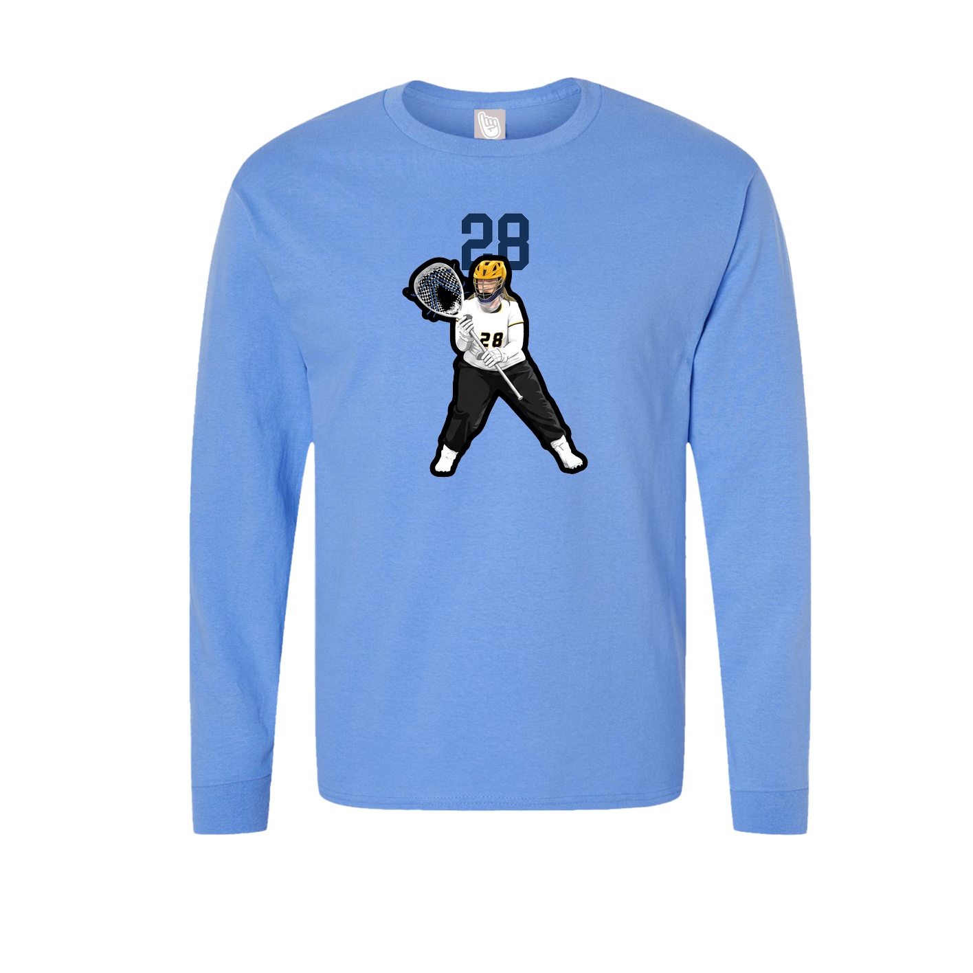 Long Sleeve Tee — Number Top in Powder Blue