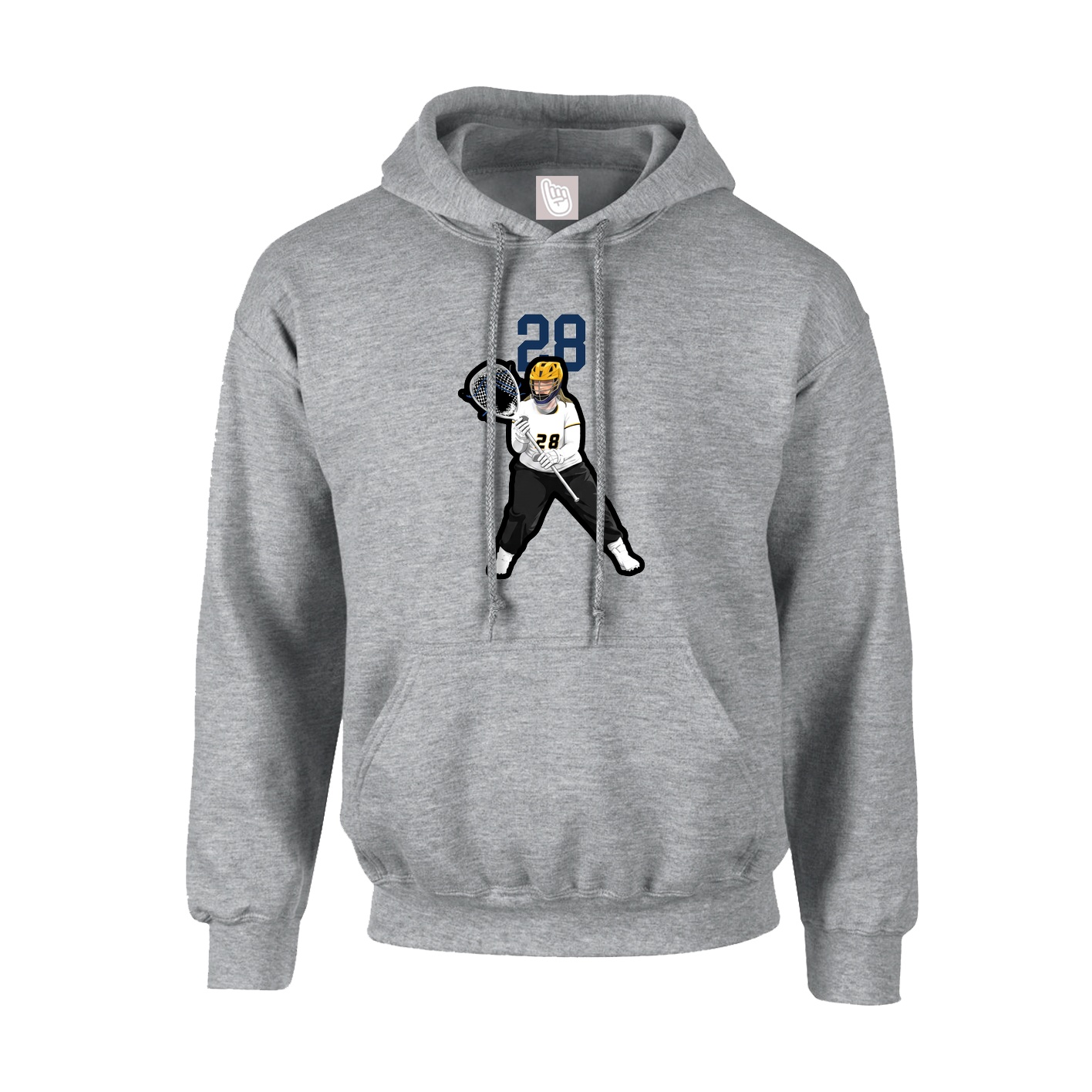 Hoodie — Number Top in Grey