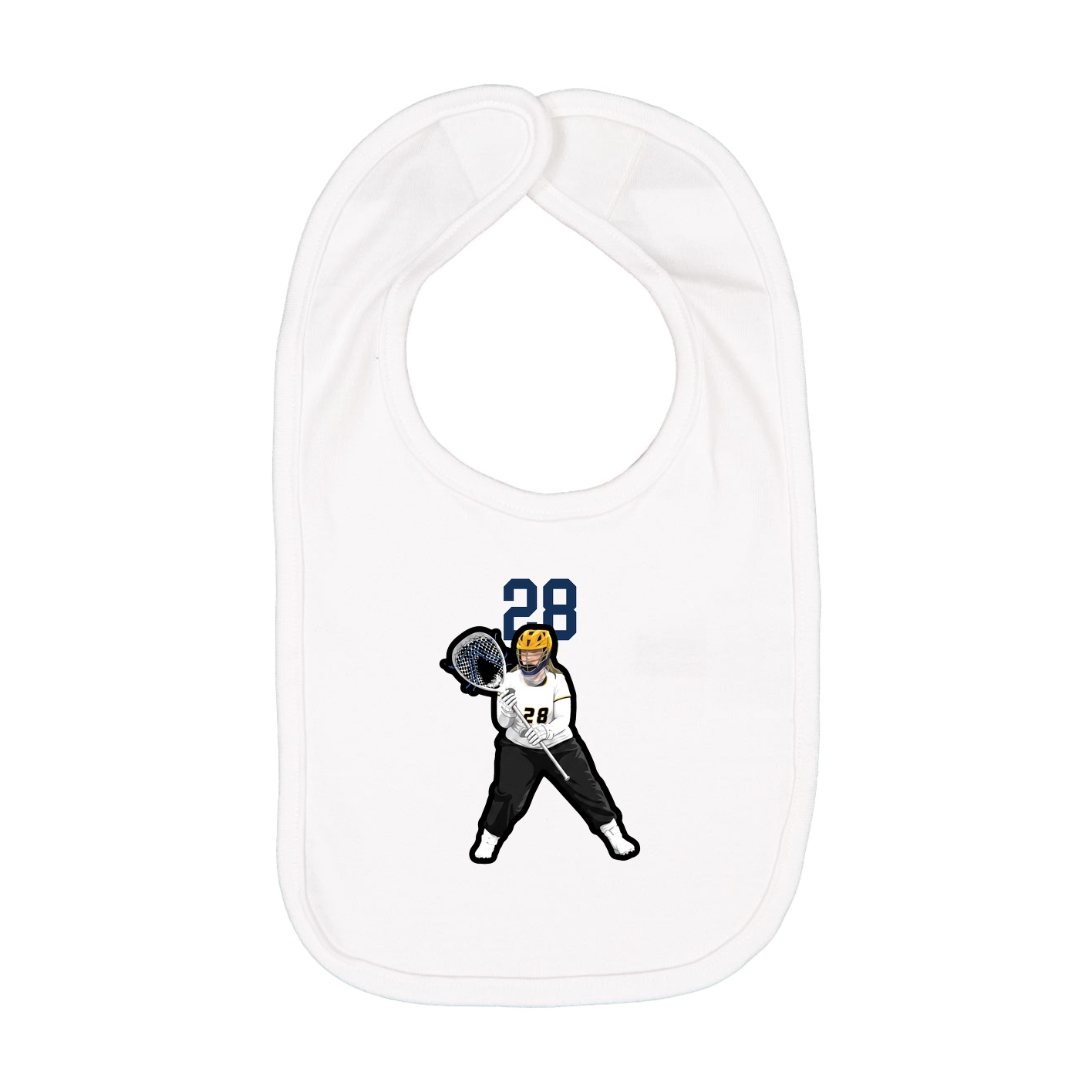 Infant Bib — Number Top in White