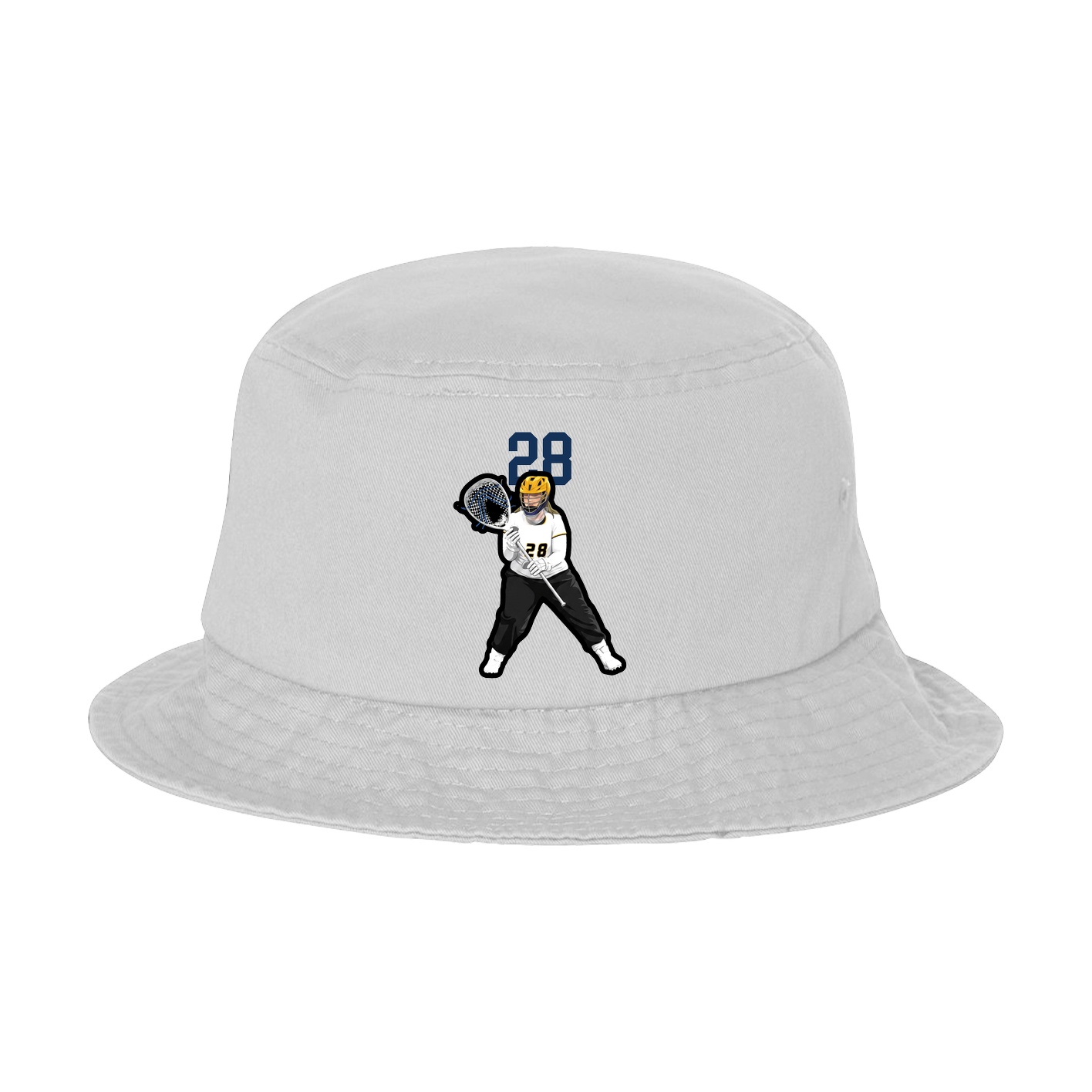Bucket Cap — Number Top in White