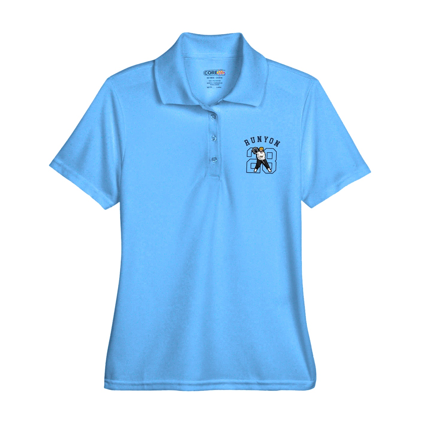 Womens Performance Polo — Shirsey Arch in Light Blue