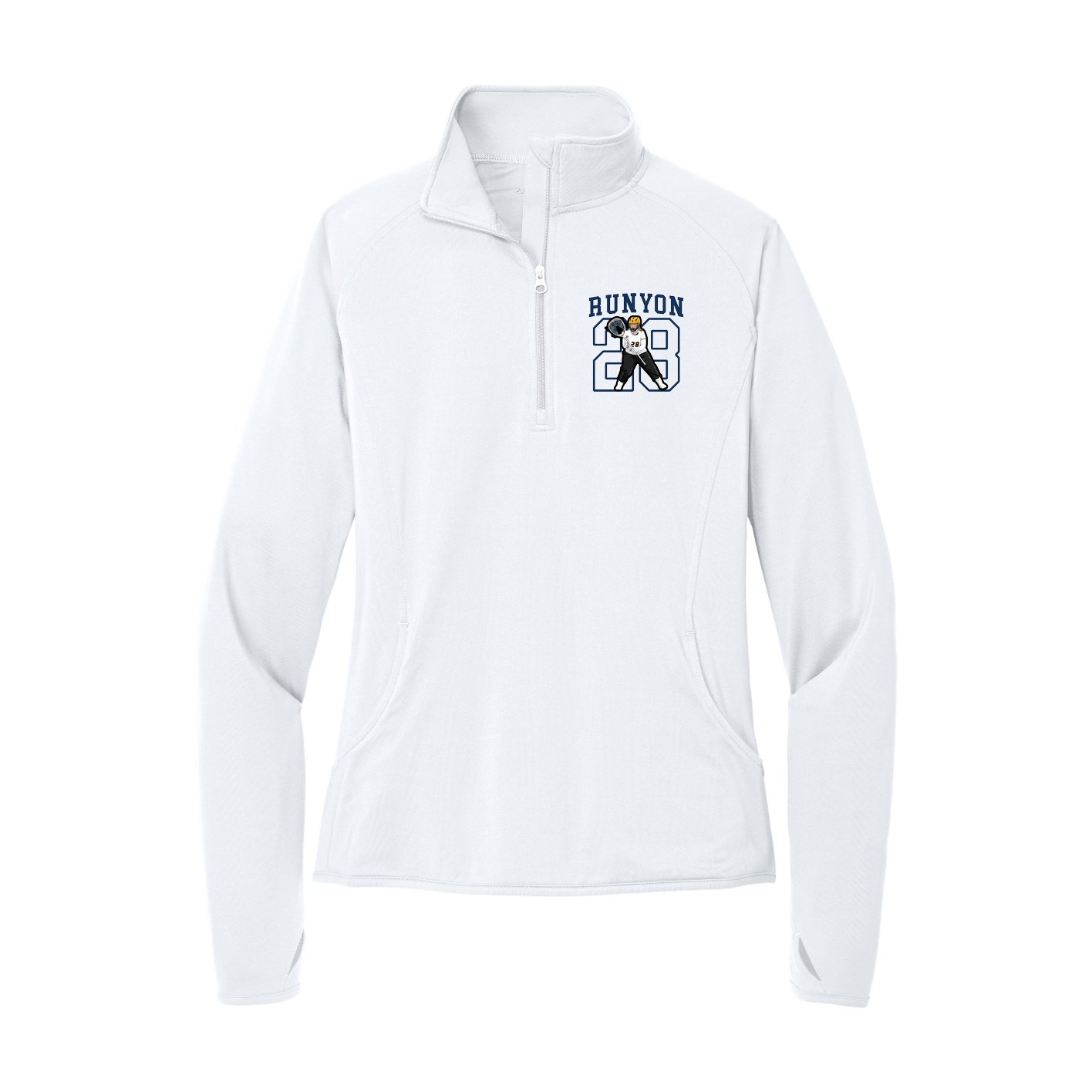 Women's Q-Zip Pullover — Shirsey in White