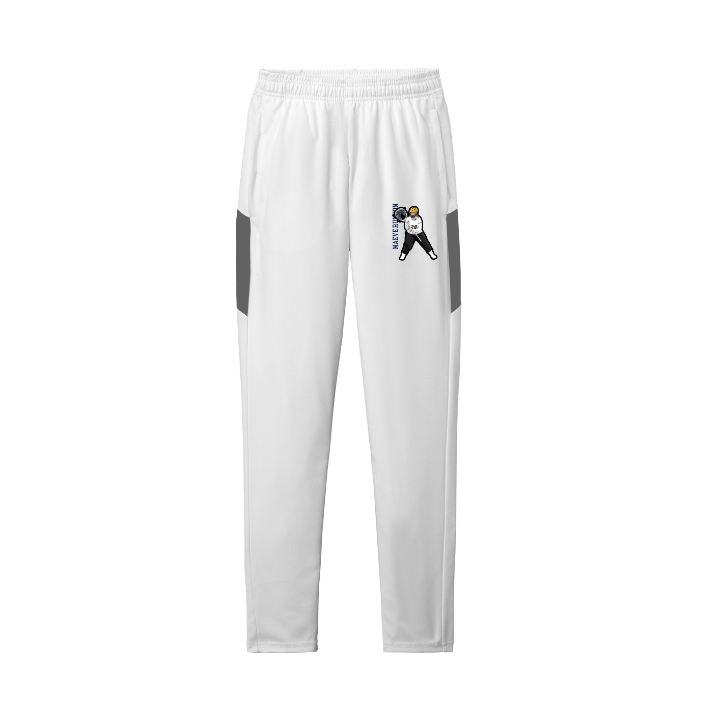 Team Travel Pant — Name Vertical in White/Grey