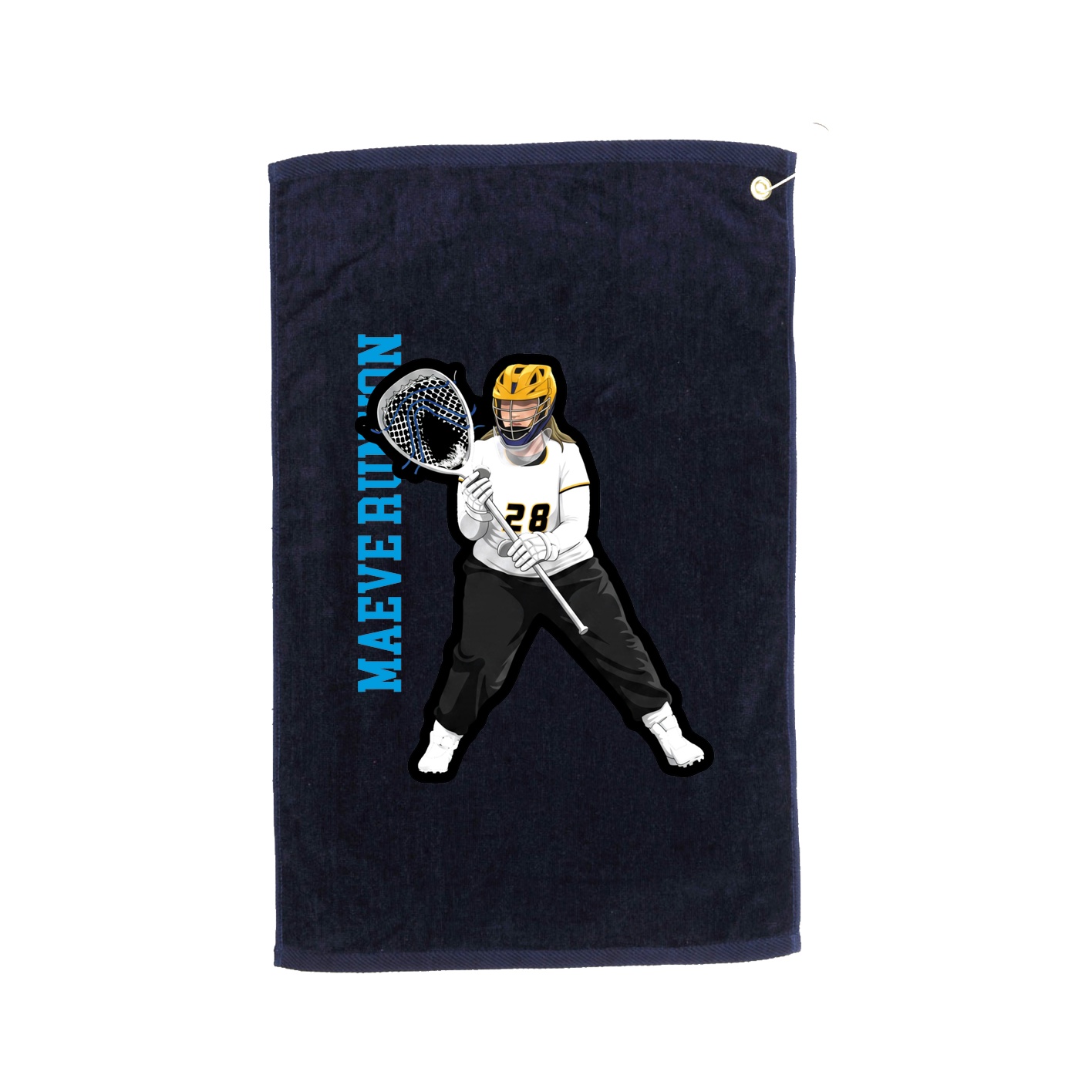 Golf Towel — Name Vertical in Navy